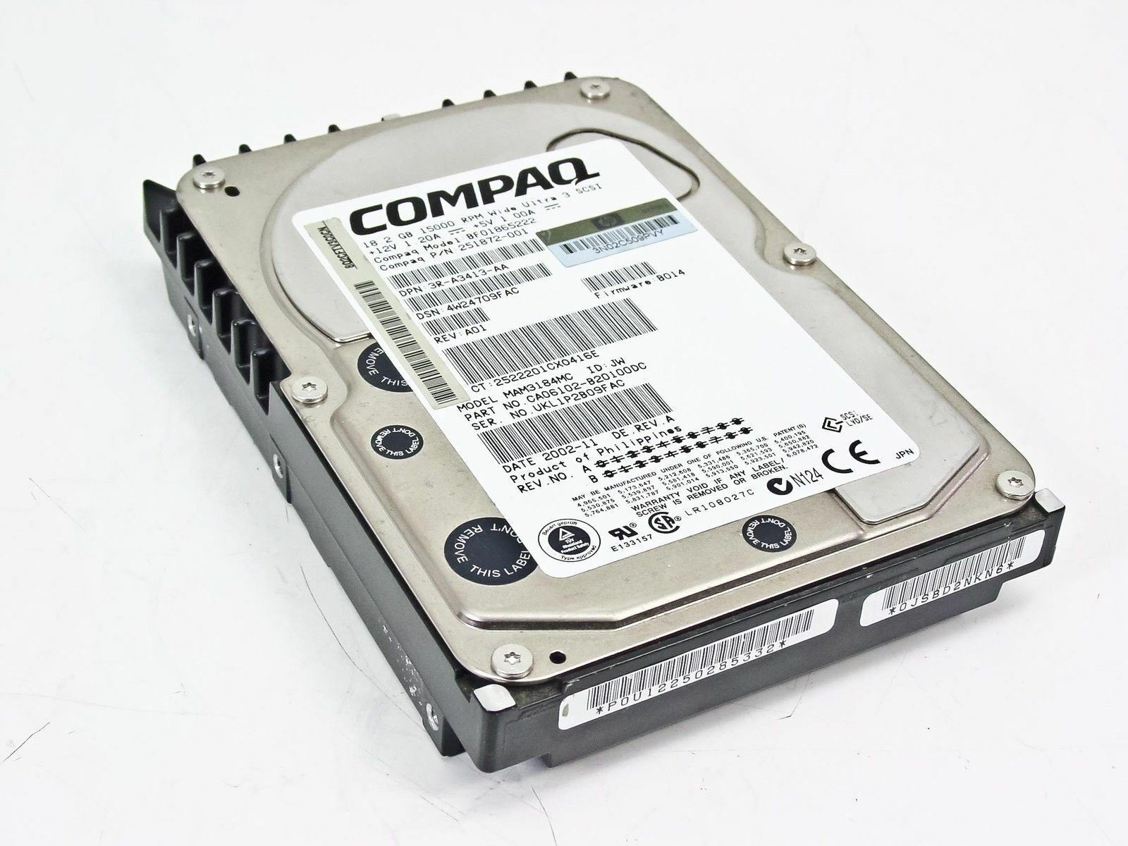 HP/Compaq 18.2GB SCSI Server Hard Drive // 251872-001 BF01865222 3R-A3413-AA (Used) // สินค้ารับประกัน โดย บริษัท อะไหล่เซิร์ฟเวอร์ จำกัด