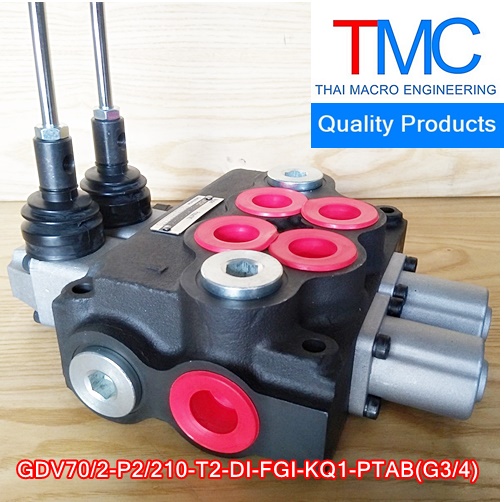 ไฮโดรลิกคอนโทรนวาวล์2แกน6หุนมีcarry over(70-80L)(4,500Psi/310Bar)Quality Products GDV70/2-P2/210-T2-DI-FGI-KQ1-PTAB(G3/4)