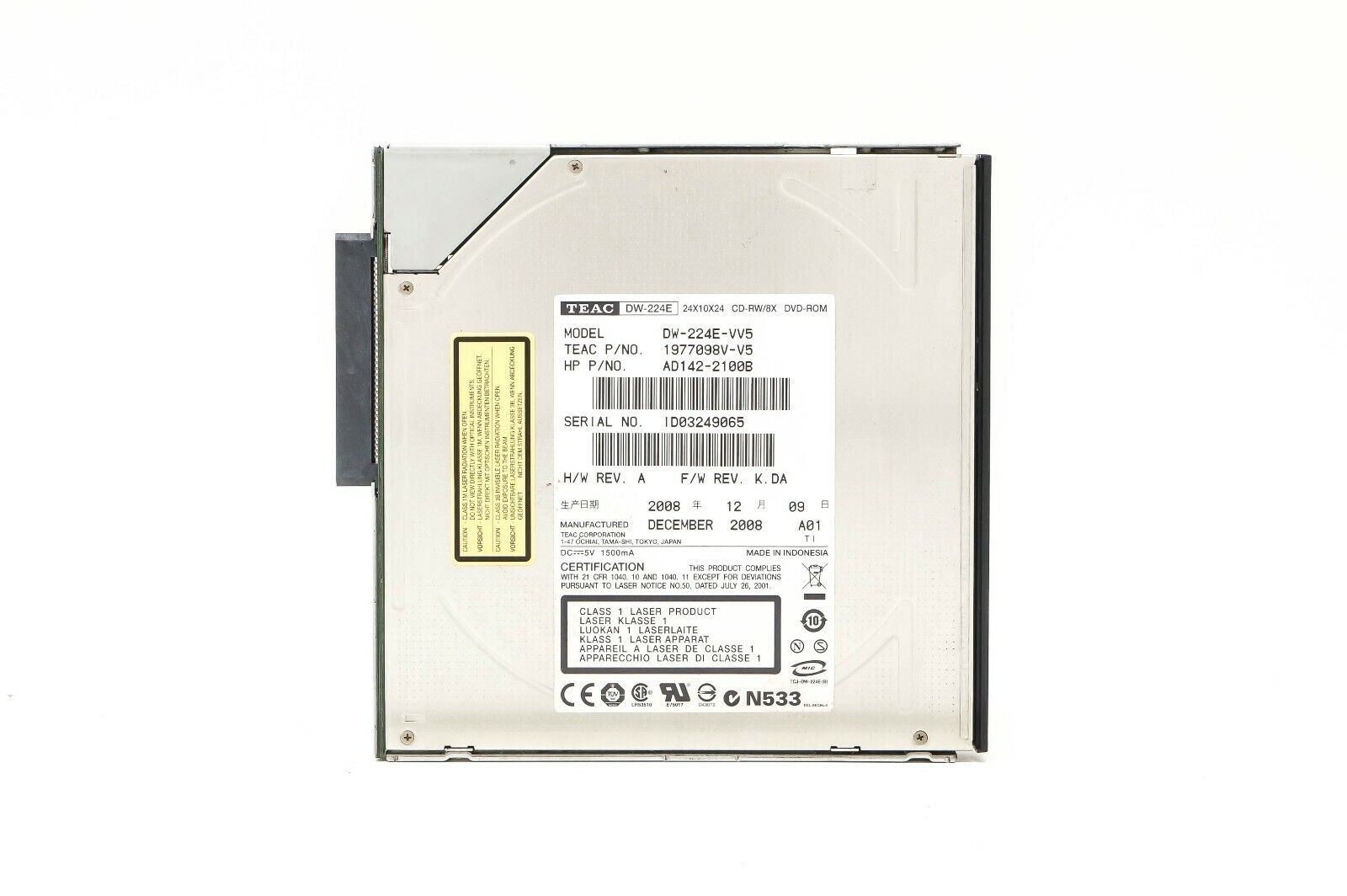 HP DVD-ROM Drive for RX6600 // AD142-2100B (Used) // สินค้ารับประกัน โดย บริษัท อะไหล่เซิร์ฟเวอร์ จำกัด