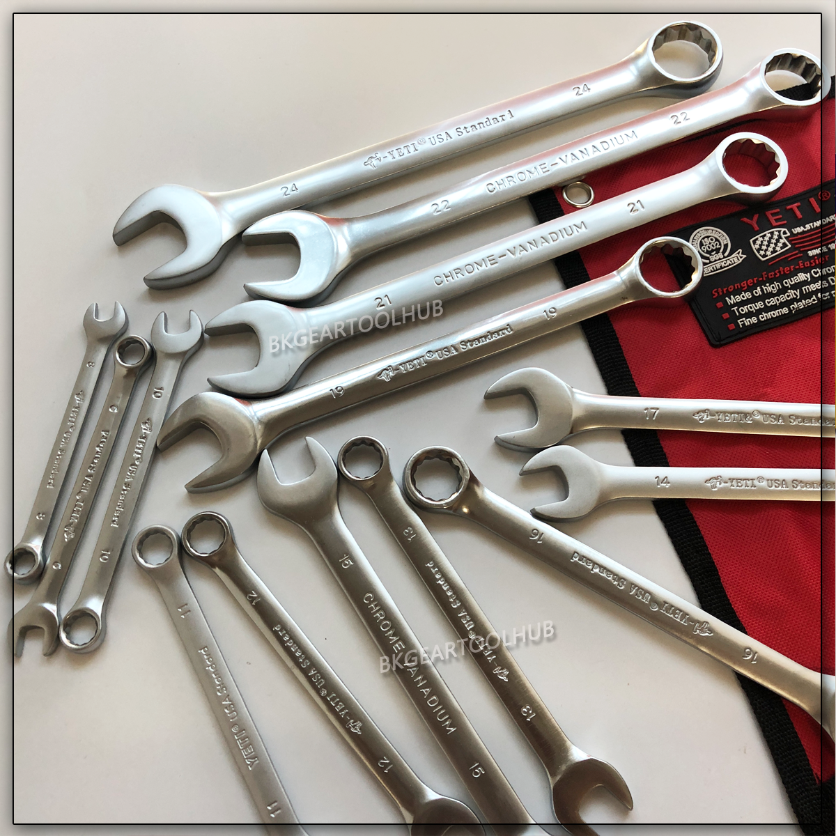 ประแจแหวนข้างปากตาย YETI (เยติ) 14 ตัวชุดขนาด 8-24 มิล ส่งฟรี เก็บเงินปลายทาง