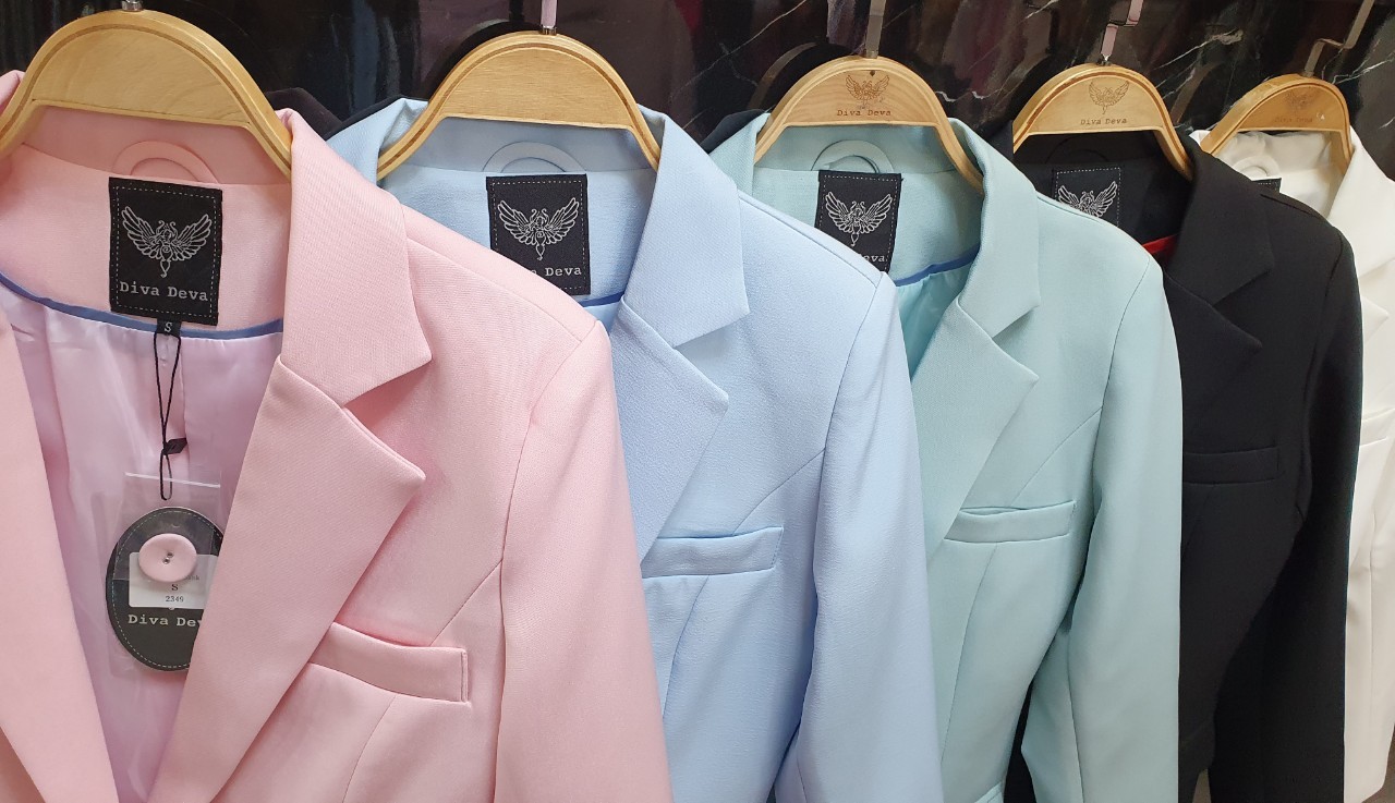 No.2349 เสื้อสูทผู้หญิง Richy V.2 สีฟ้าอ่อน/สีเขียวอ่อน/สีชมพูอ่อน(ไม่รวมกางเกง)
