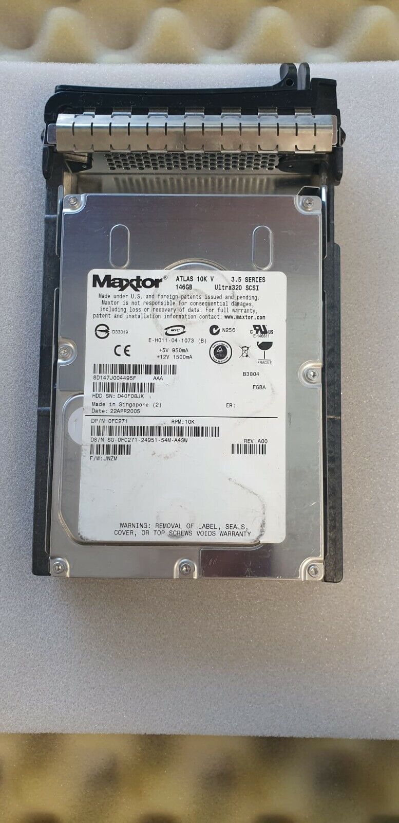 Dell / Maxtor 147GB 10K RPM U320 3.5" SCSI Hard Disk // 0FC271 / FC271 (Used) // สินค้ารับประกัน โดย บริษัท อะไหล่เซิร์ฟเวอร์ จำกัด