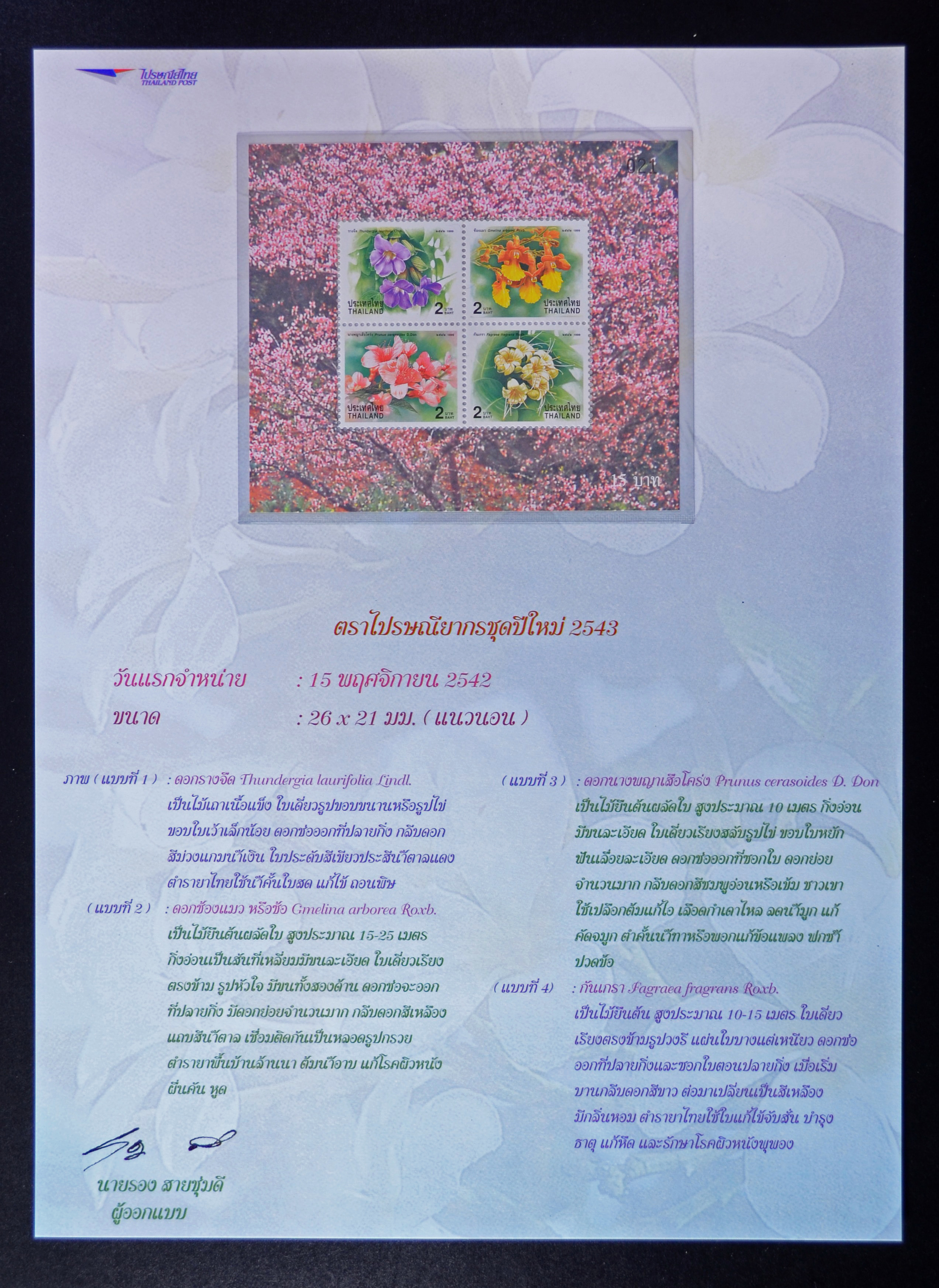 แผ่นที่ระลึก ปีใหม่ 2543