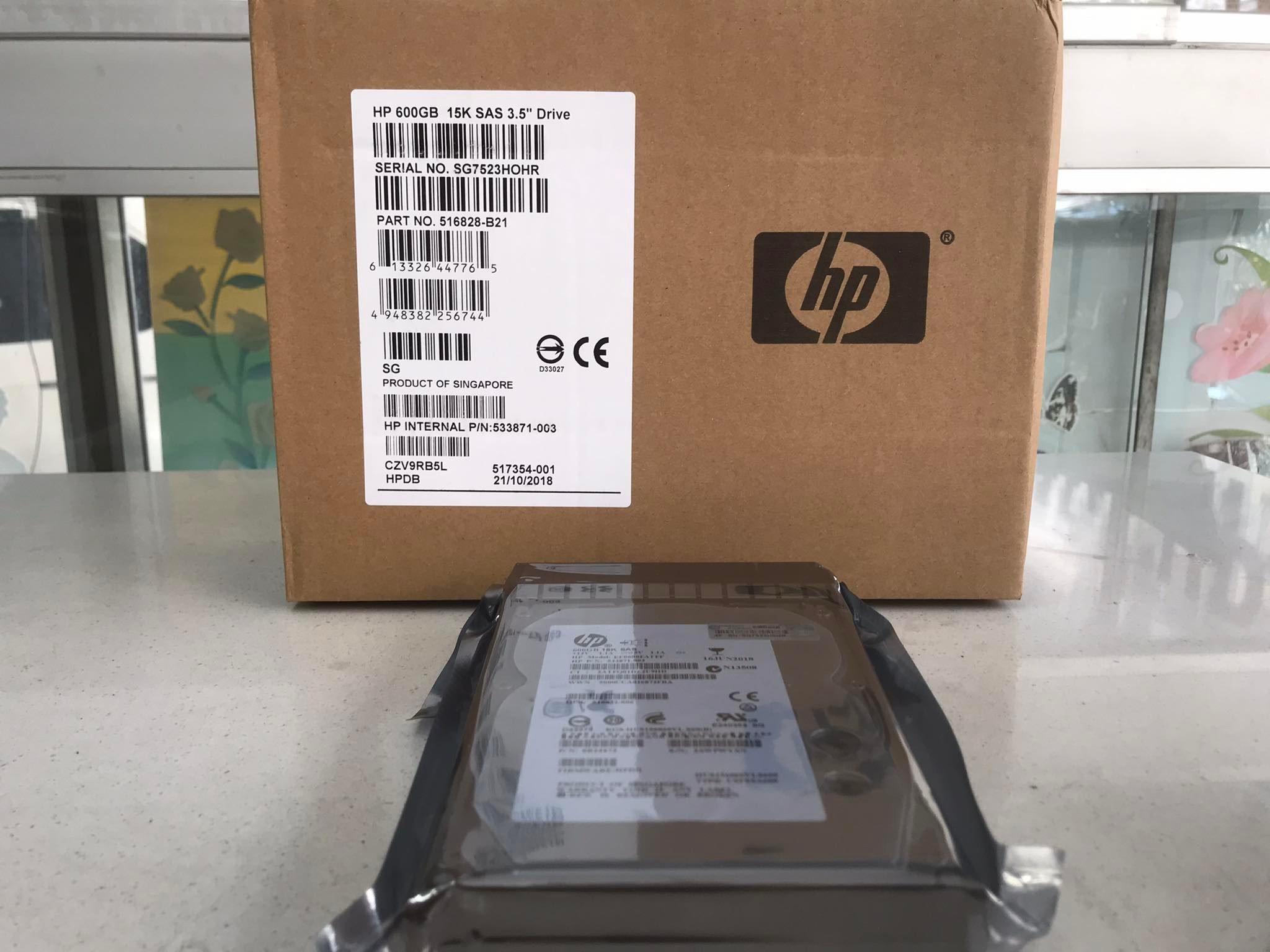 Hard HP EF0600FATFF 533871-003 517354-001 GPN 516832-006 0B24473 600GB 15000U/Min 64MB Cache SAS-2 3.5 " Inch (NEW IN BOX) สินค้ารับประกัน โดย บริษัท อะไหล่เซิร์ฟเวอร์ จำกัด