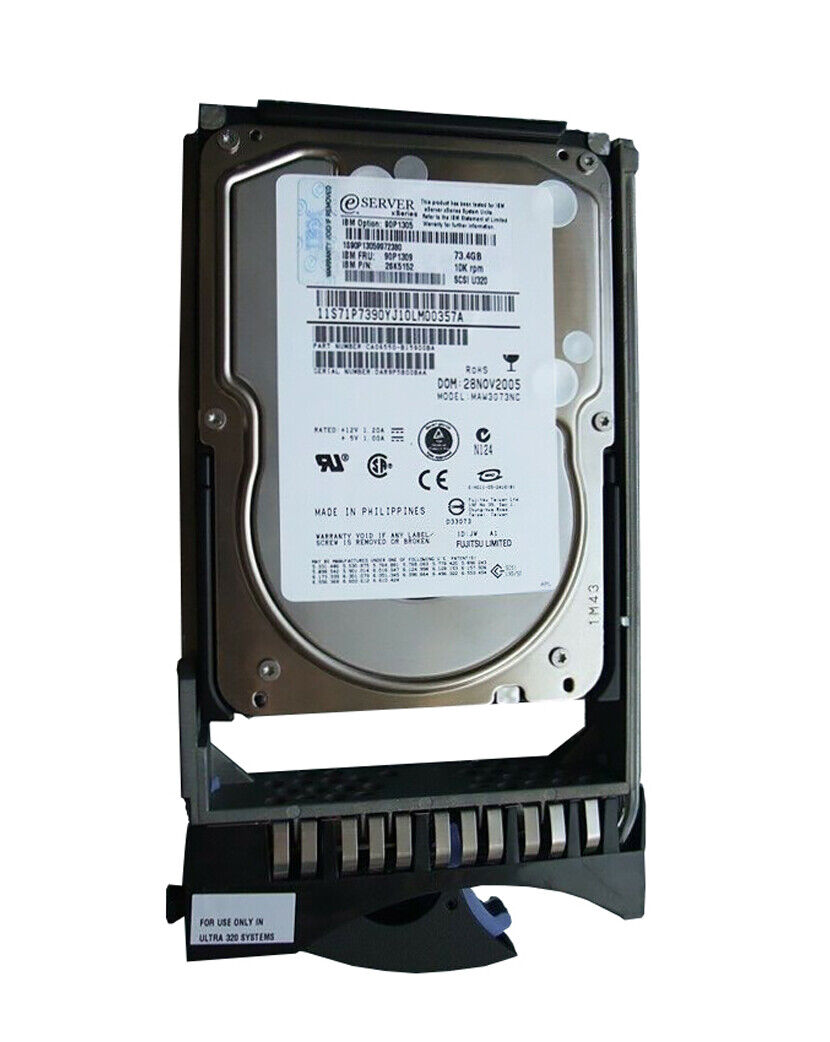 IBM 73GB 10K U320 SCSI 3.5 in Hard Disk // 090P1309 / 90P1305 / 26K5152 (Used) // สินค้ารับประกัน โดย บริษัท อะไหล่เซิร์ฟเวอร์ จำกัด