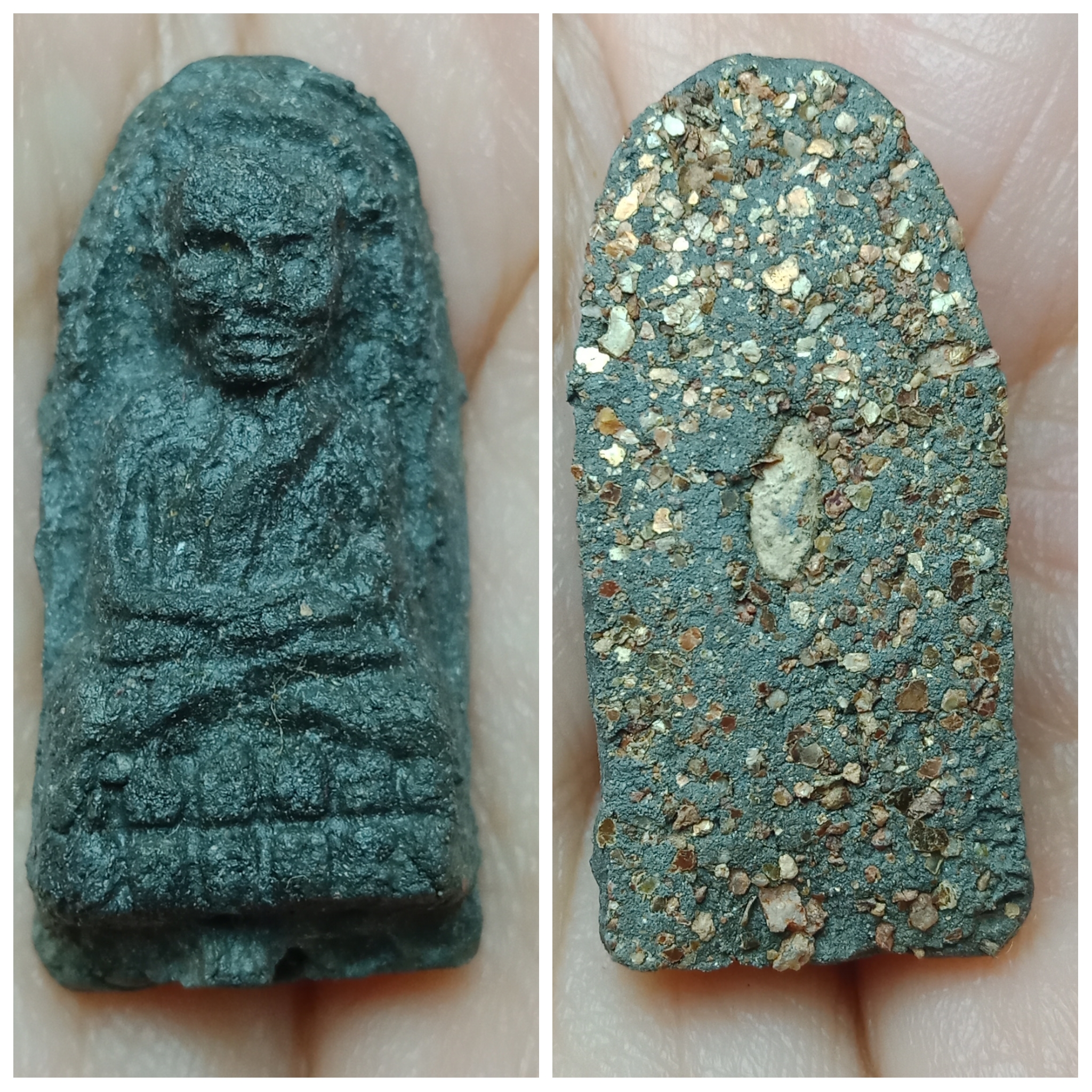 หลวงพ่อทวด รุ่นปาฏิหาริย์ลายเซ็นต์ พิมพ์พระรอด เนื้อว่านผสมมวลสารข้าวสารหิน วัดห้วยมงคล ปี51