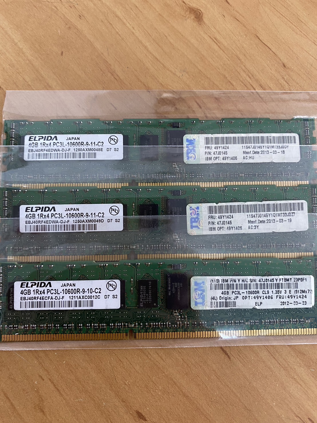 IBM 4GB 1Rx4 PC3L-10600R DDR3 1333MHz ECC REG Server RAM // 49Y1424 / 47J0145 (Used) // สินค้ารับประกัน โดย บริษัท อะไหล่เซิร์ฟเวอร์ จำกัด