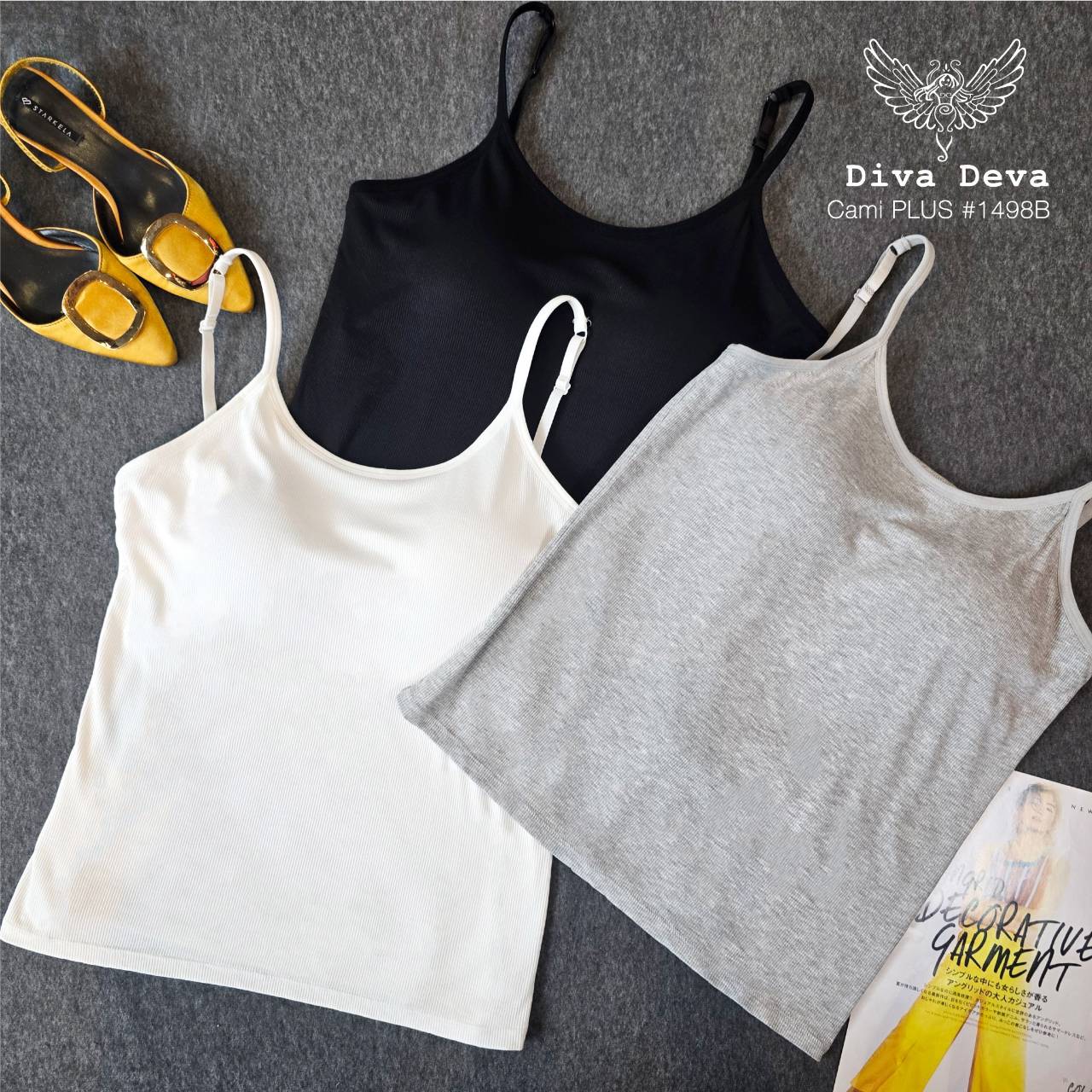 เสื้อสายเดี่ยวCamii basic Plus+สายปรับได้ 3สี