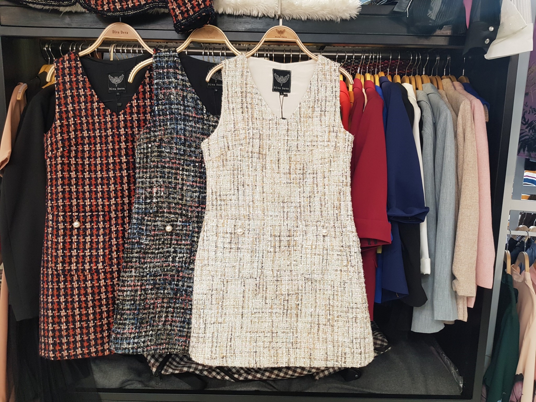 มินิเดรสผ้าทวิตTweed Dress (S-L) #1816