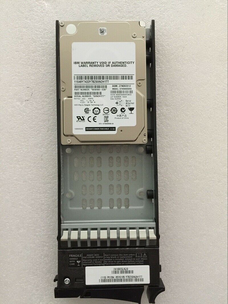 (New in Box) IBM 300GB 15K 6GB SAS 2.5'' 3543 V7000 HDD Hard Drive // Tray 85Y6185, ST9300653SS, 9SW066-039 สินค้ารับประกัน โดย บริษัท อะไหล่เซิร์ฟเวอร์ จำกัด