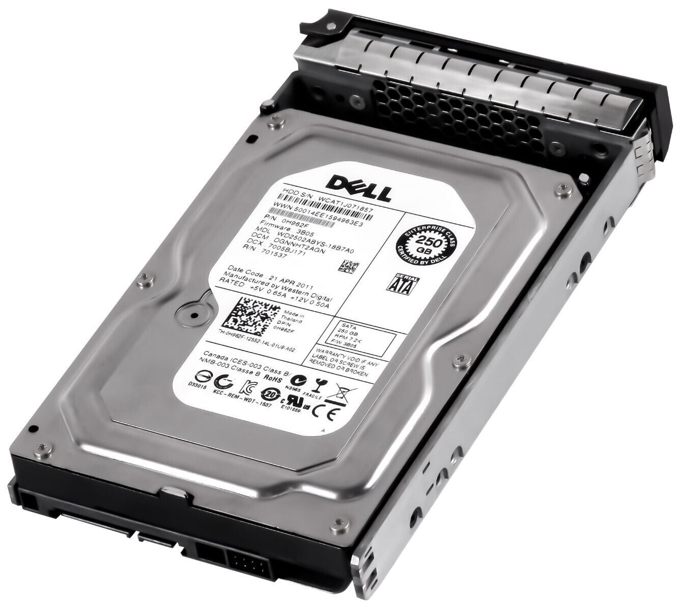 Dell 250GB 7.2K 3G Sata II 3.5" Hard Drive // 0H962F / H962F / WD250ABYS-18B7A0 (Used) // สินค้ารับประกัน โดย บริษัท อะไหล่เซิร์ฟเวอร์ จำกัด