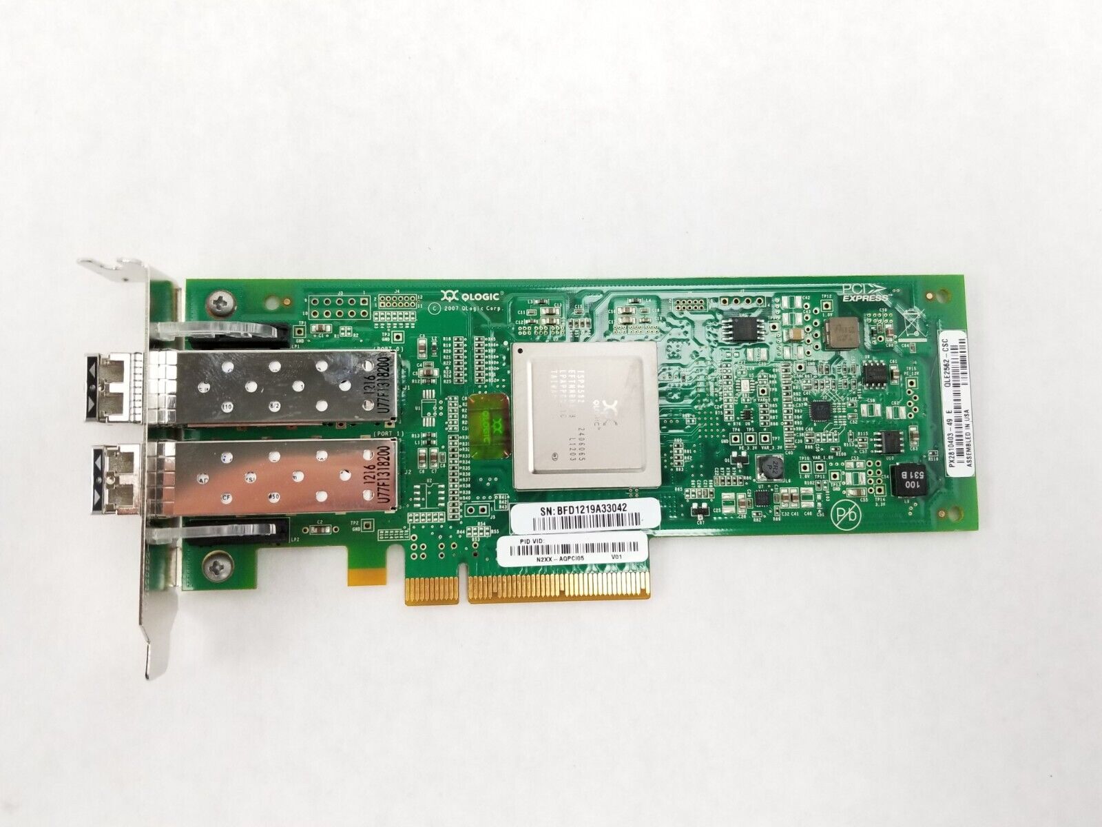 QLogic N2XX-AQPCI05 PX2810403 QLE2562 Cisco 2-Port Fiber Channel Card // 74-7179-01 (Used) // สินค้ารับประกัน โดย บริษัท อะไหล่เซิร์ฟเวอร์ จำกัด