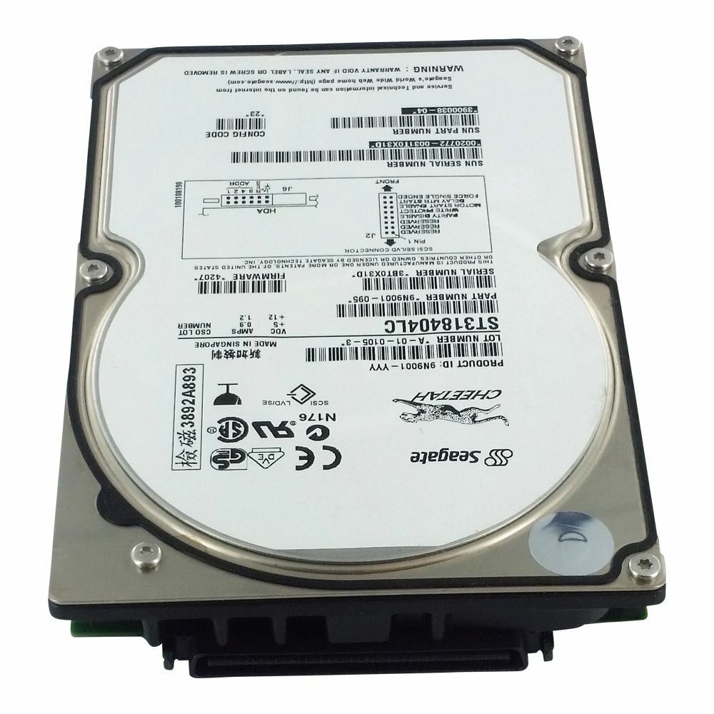 Sun / Seagate18GB 10000U/Min 4MB SCSI U160 3.5'' HDD // 3900038-04 / ST318404LC (Used) // สินค้ารับประกัน โดย บริษัท อะไหล่เซิร์ฟเวอร์ จำกัด