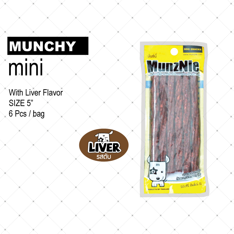 Munznie มันชี่แท่งเกลียว รสตับ 6 ชิ้น