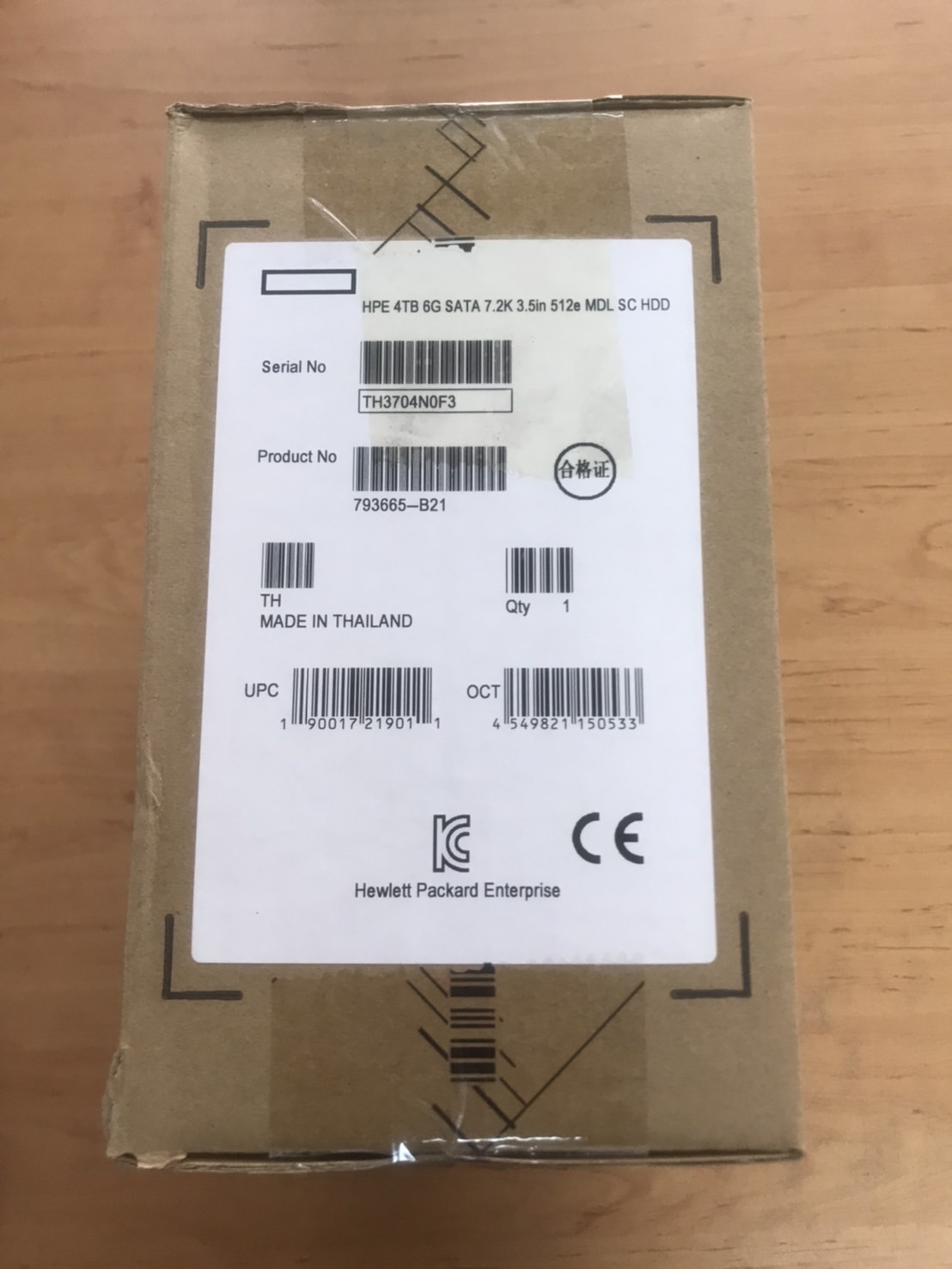 HP 4TB 7.2K SATA 6G 3.5" SC Hard Drive // 793665-B21 / HDD 791149-001 / GPN 657753-008 / ST4000NM0033 / 9ZM170-065 / Tray 793761-001 (New In Box) // สินค้ารับประกัน โดย บริษัท อะไหล่เซิร์ฟเวอร์ จำกัด