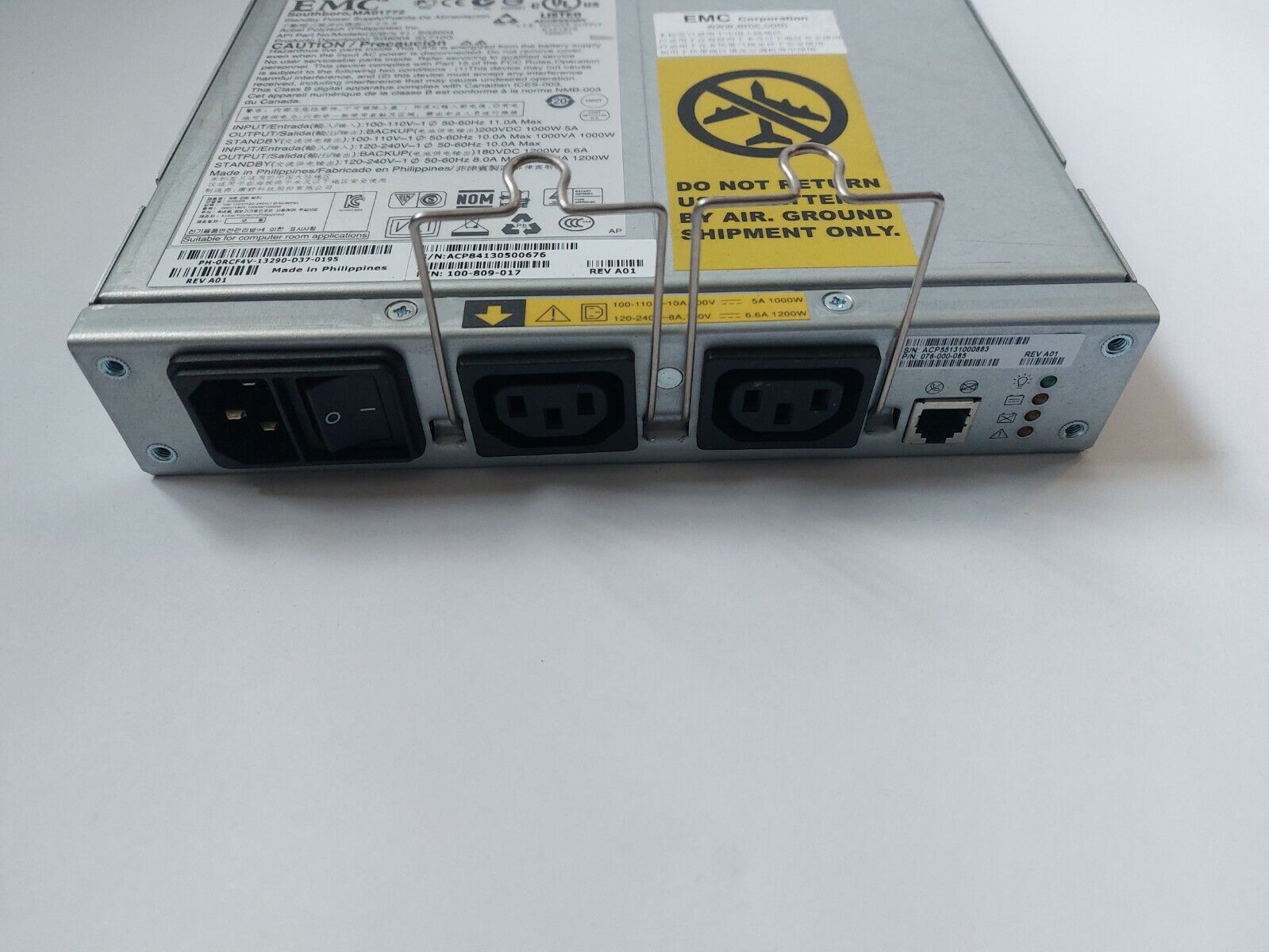 Dell EMC Standby Power Supply 120-240V 1200W 1200VA RCF4V 0RCF4V 100-809-017 EMC Southboro MA01772 สินค้ารับประกัน โดย บริษัท อะไหล่เซิร์ฟเวอร์ จำกัด