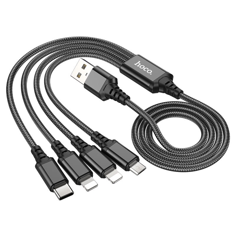 X76 4-IN-1 SUPER CHARGING CABLE (iP+iP+TYPE-C+MICRO)