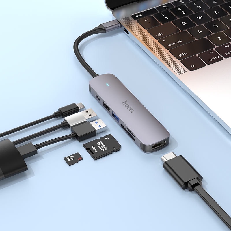 HB28 TYPE-C MULTI-FUNCTION CONVERTER (HDTV+USB3.0+USB2.0+SD+TF+PD)