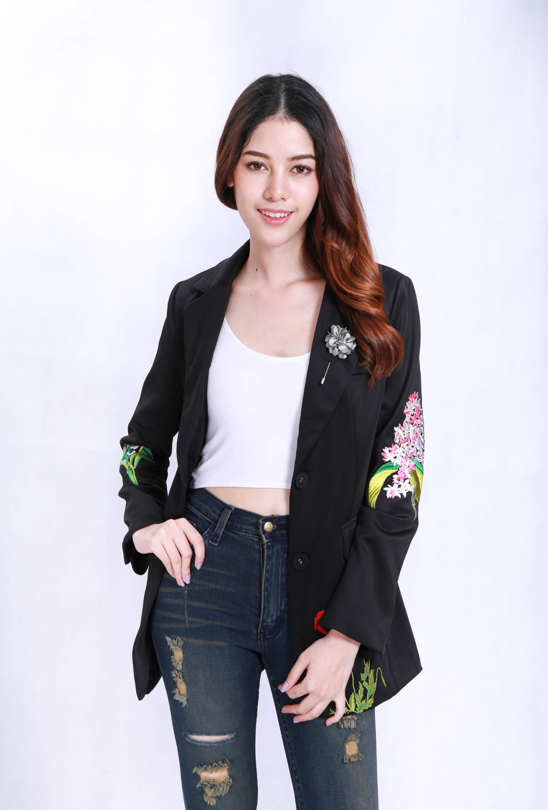 เบลเซอร์ปักดอกไม้ #9013