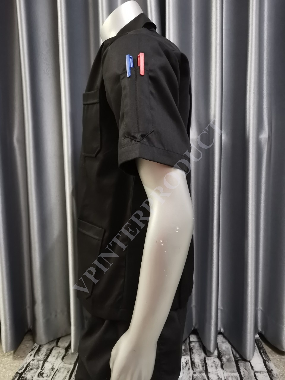 เสื้อช็อปสีพื้น แขนสั้น เสื้อช่าง ขนาด S-2XL ผ้าคอมทวิว รับปักโลโก้