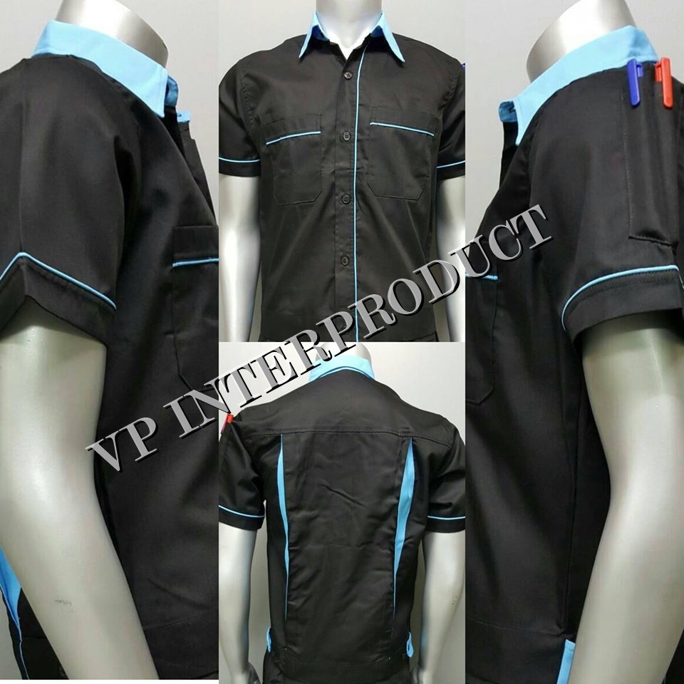เสื้อช่าง 2 สี เเขนสั้น ผ้าคอมทวิว ไซร์ M-XXL มีสต็อก สินค้าจากโรงงานมาเอง