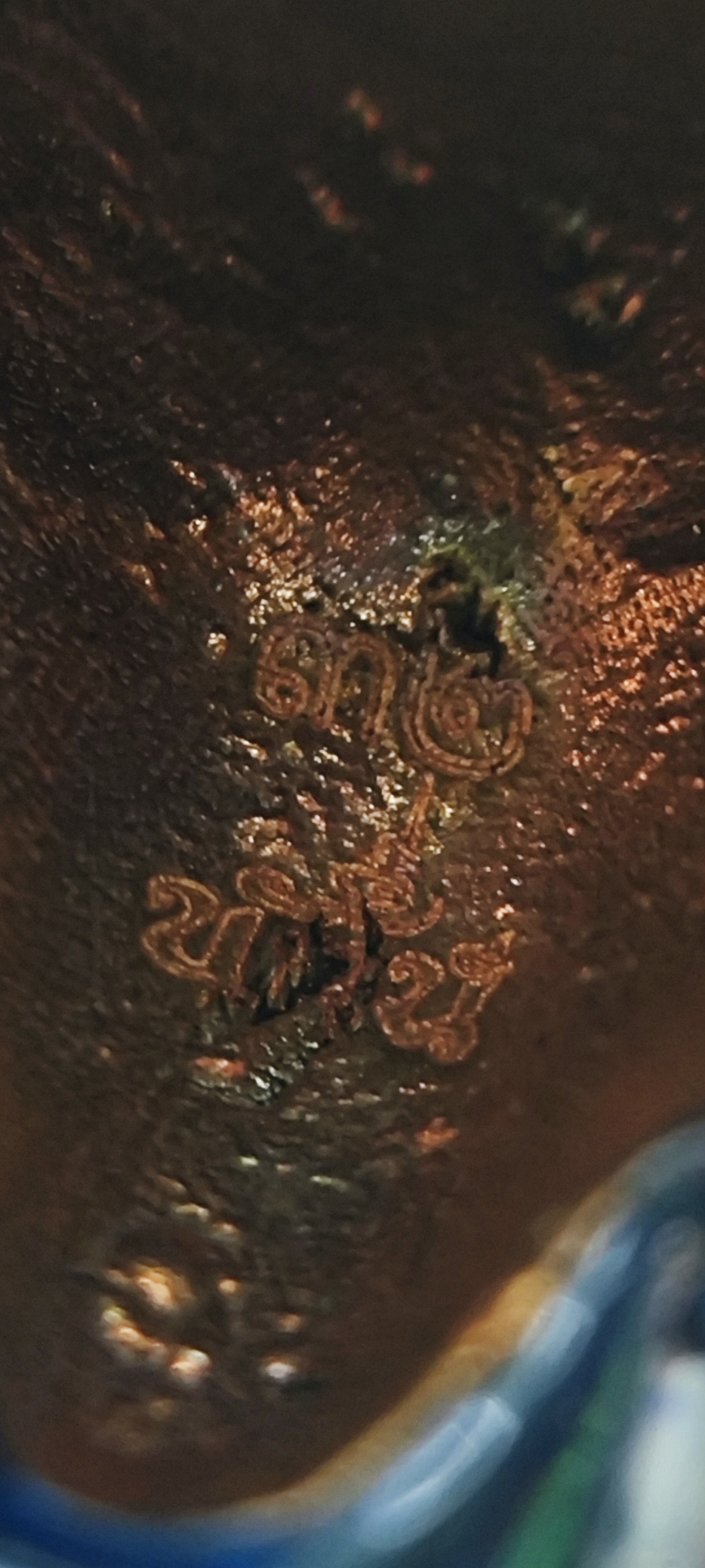 เศียรพระพิฆเณศประทานพร หลวงพ่อพัฒน์ วัดห้วยด้วน ปี 2565 เนื้อทองแดงลงยาน้ำเงิน หมายเลข๓๒