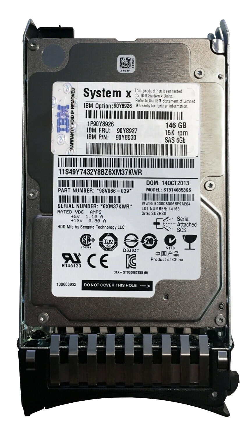 IBM 146GB 15K 6G SAS 2.5'' Hot-Swap HDD // 90Y8927 / 90Y8928 / 90Y8930 (Used) // สินค้ารับประกัน โดย บริษัท อะไหล่เซิร์ฟเวอร์ จำกัด