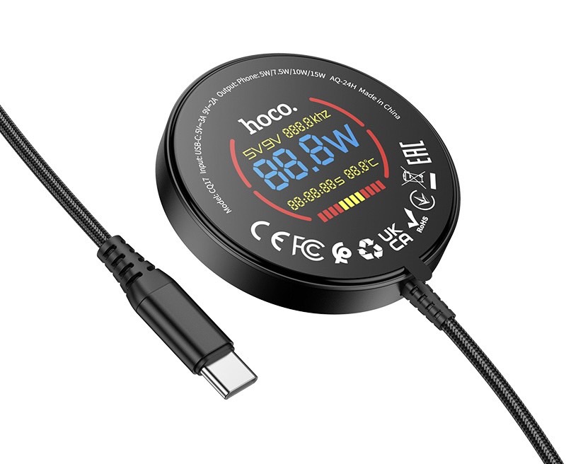 CQ17 MAGNETIC WIRELESS FAST CHARGER ULTRA COLORFUL DISPLAY
