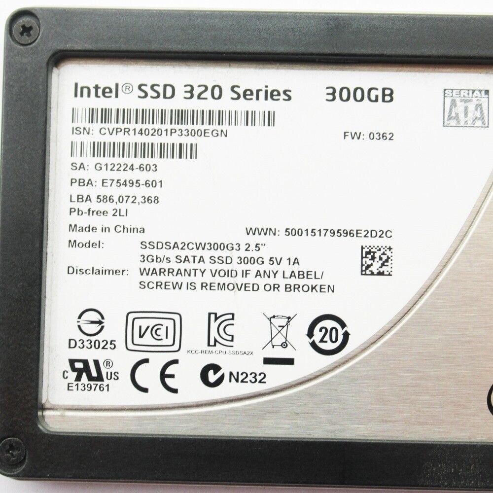 Intel 320 Series 300GB 2.5" SATA 3Gb/s SSD Solid State Drive , SSDSA2CW300G3 (Used) // สินค้ารับประกัน โดย บริษัท อะไหล่เซิร์ฟเวอร์ จำกัด
