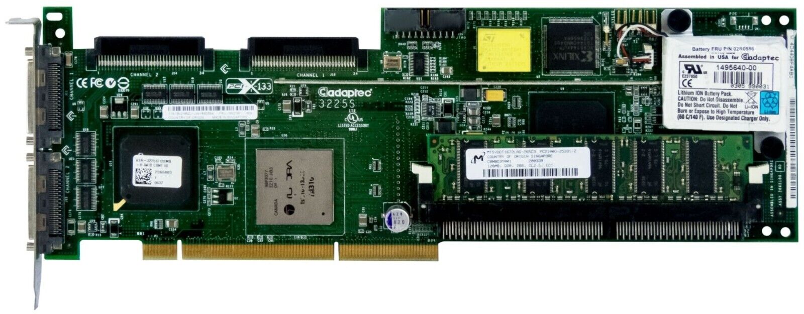 CONTROLLER IBM / 13N2197 / ULTRA - 320 SCSI RAID PCI-X ASR-3225S 128MB + BBU (Used) // สินค้ารับประกัน โดย บริษัท อะไหล่เซิร์ฟเวอร์ จำกัด