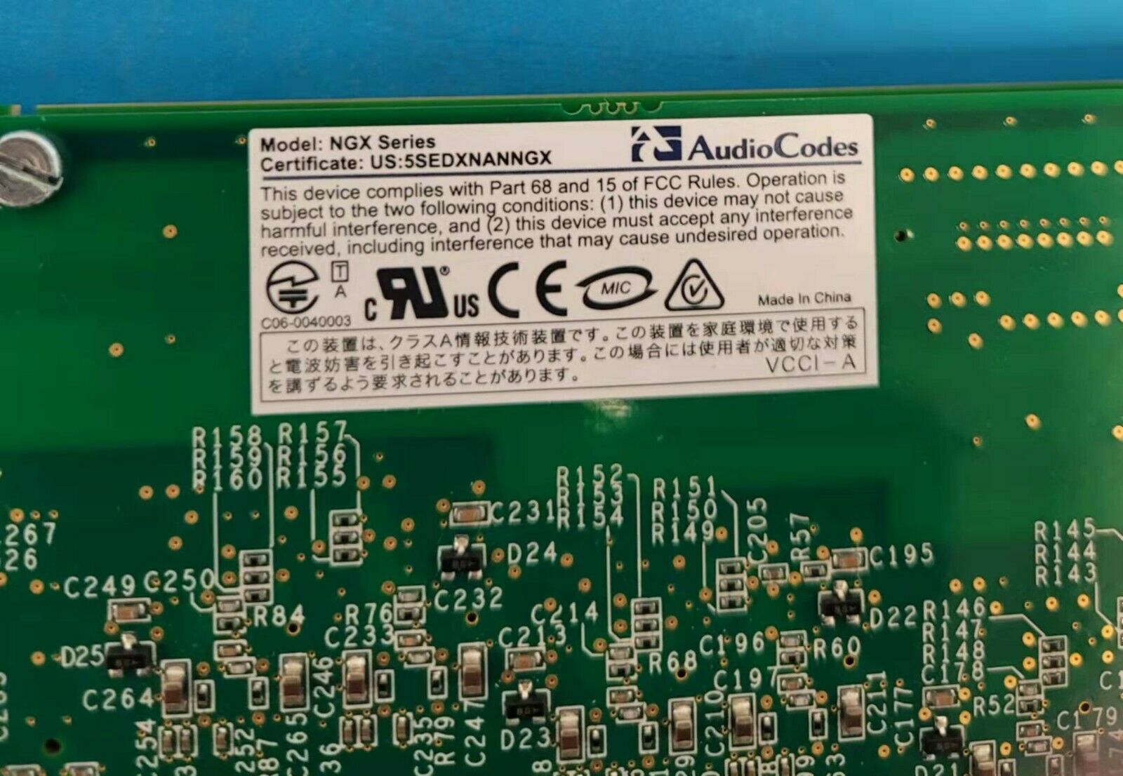 AudioCodes NGX2400-EH PCI Digital Recorder Boards / 910-0700-001 / 152-1024-020 (Used) // สินค้ารับประกัน โดย บริษัท อะไหล่เซิร์ฟเวอร์ จำกัด