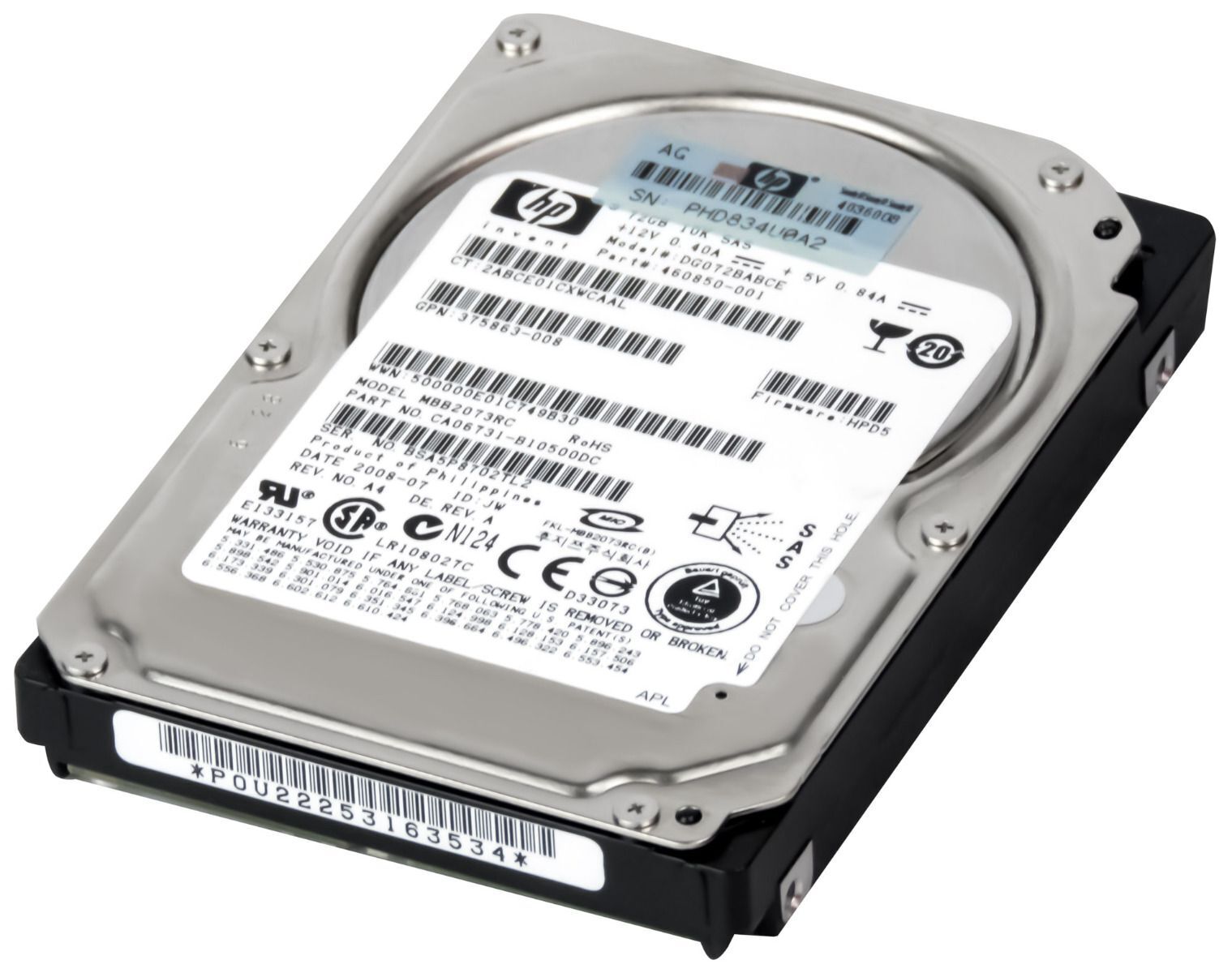 HP 72GB 10K 3G SAS 2.5" 16MB Cache Hard Drive // HDD 460850-001 / DG072BABCE / GPN 375863-008 / MBB2073RC (Used) // สินค้ารับประกัน โดย บริษัท อะไหล่เซิร์ฟเวอร์ จำกัด