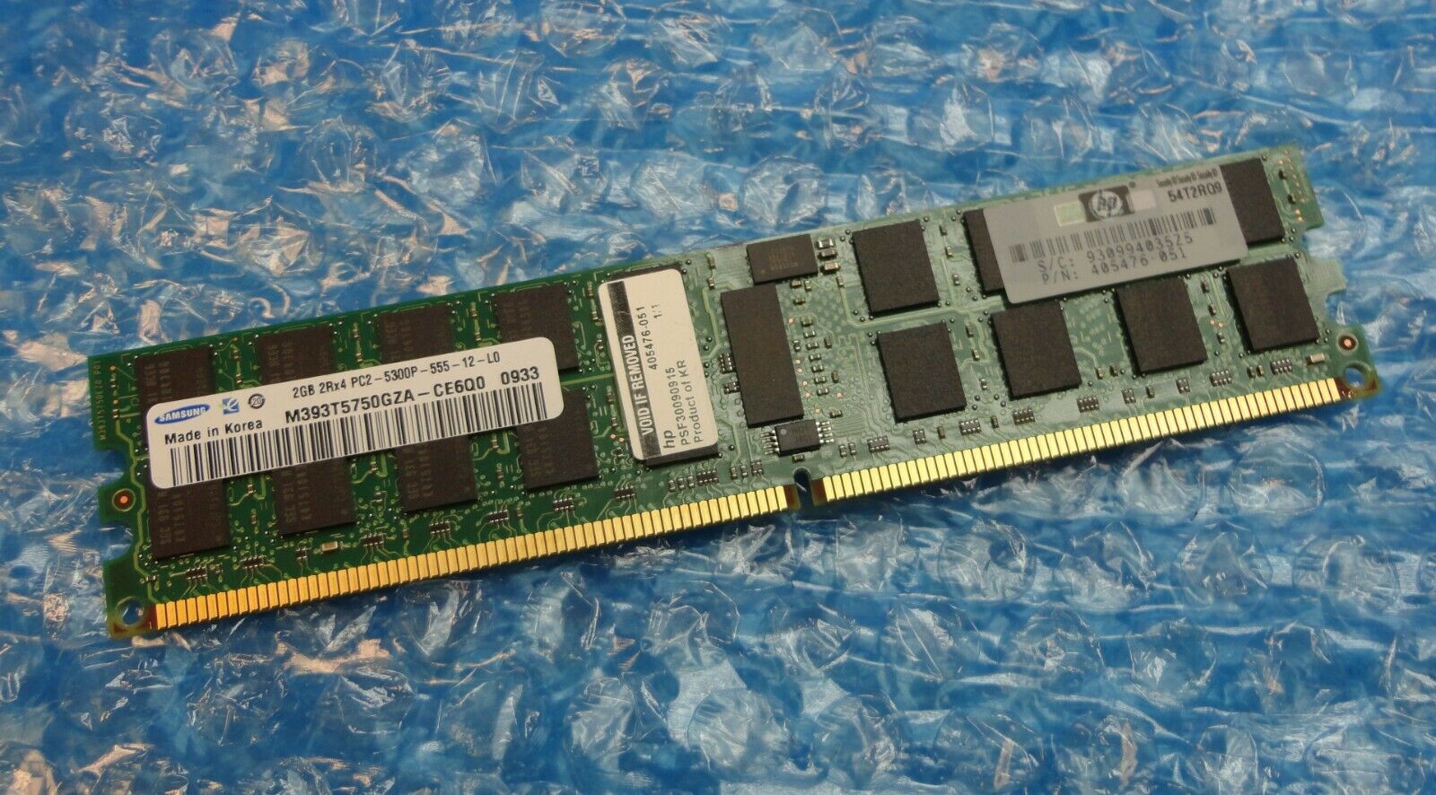 HP 2GB PC2-5300 DDR ECC CL5 240P RAM / 2GB 2Rx4 PC2-5300P / M393T5750EZA-CE6Q0 / 405476-051 (Used) // สินค้ารับประกัน โดย บริษัท อะไหล่เซิร์ฟเวอร์ จำกัด