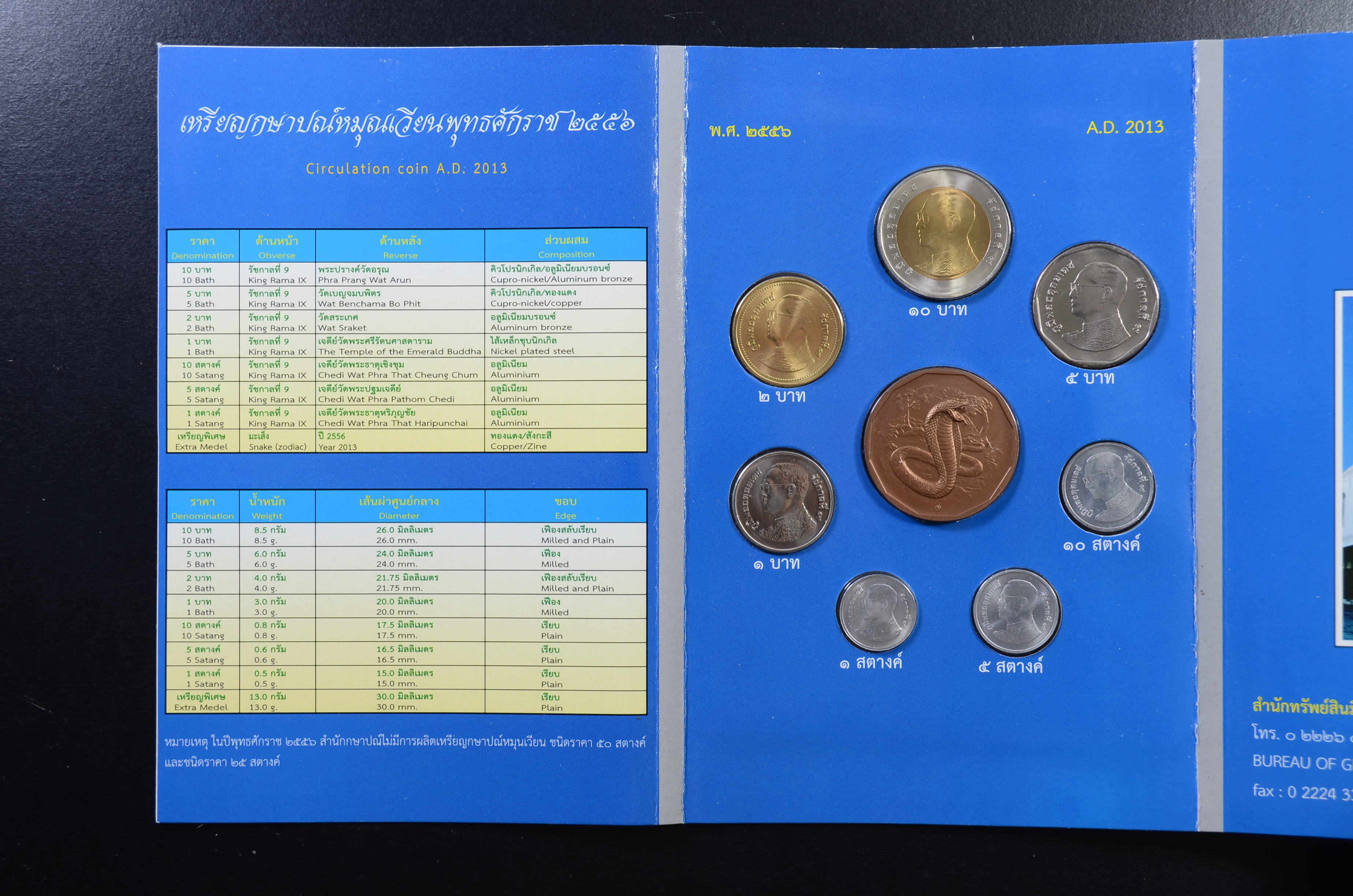 แผงเหรียญกษาปณ์หมุนเวียน ปี พ.ศ.2556