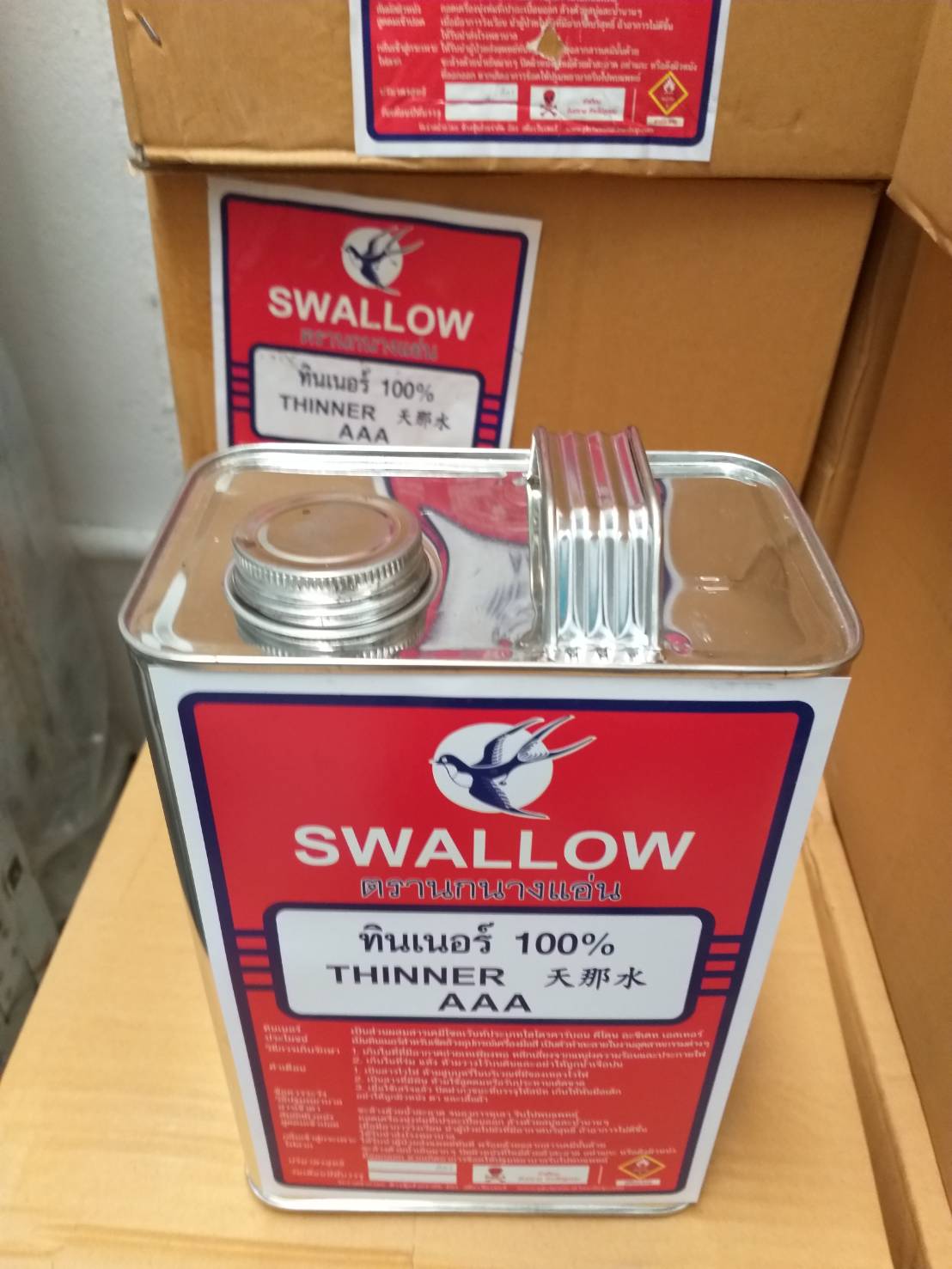 ทินเนอร์ 3A 100% ตรานกนางแอ่น SWALLOW BRAND บรรจุแกลลอน
