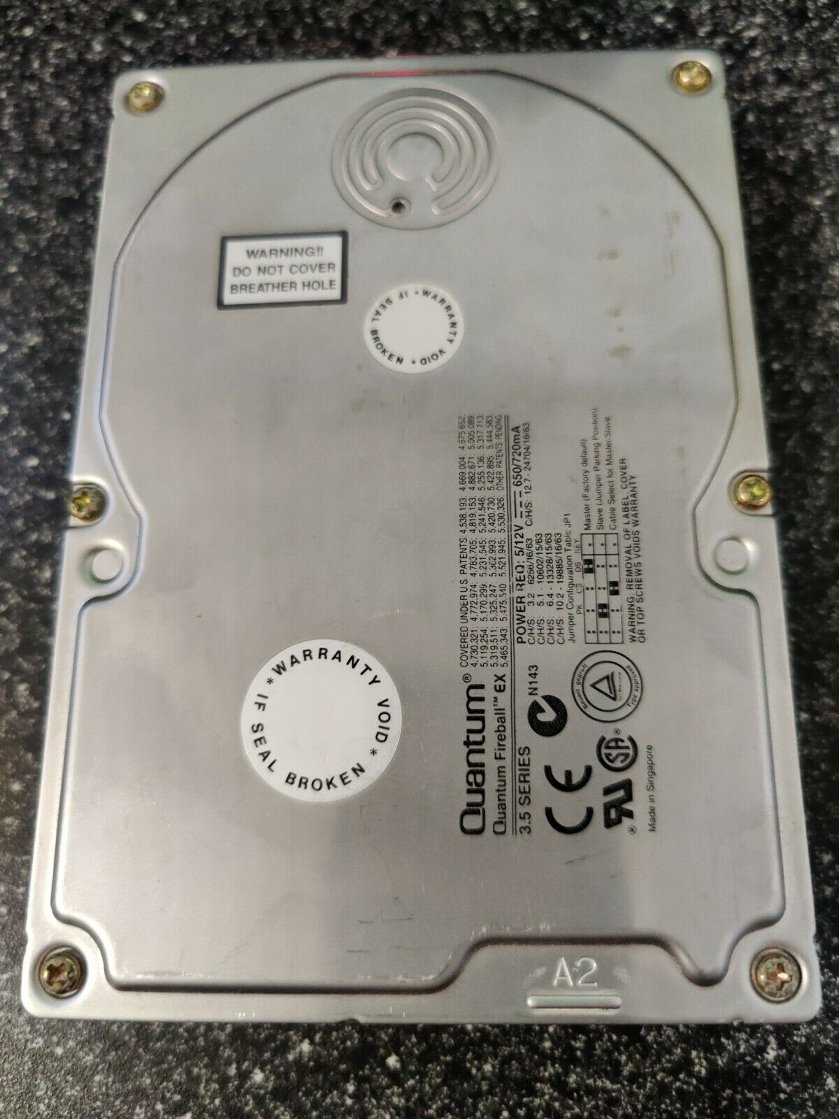 HDD 6.4 GB Ide Quantum EX64A341 Internal 5400RPM 3.5 " Hard Drive สินค้ารับประกัน โดย บริษัท อะไหล่เซิร์ฟเวอร์ จำกัด.