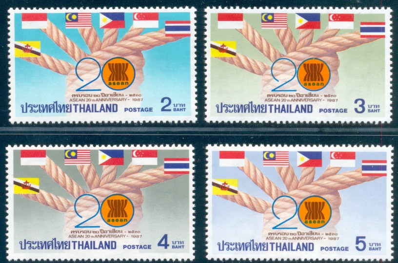 แสตมป์ครบรอบ 20 ปี อาเซียน (สภาพดี)