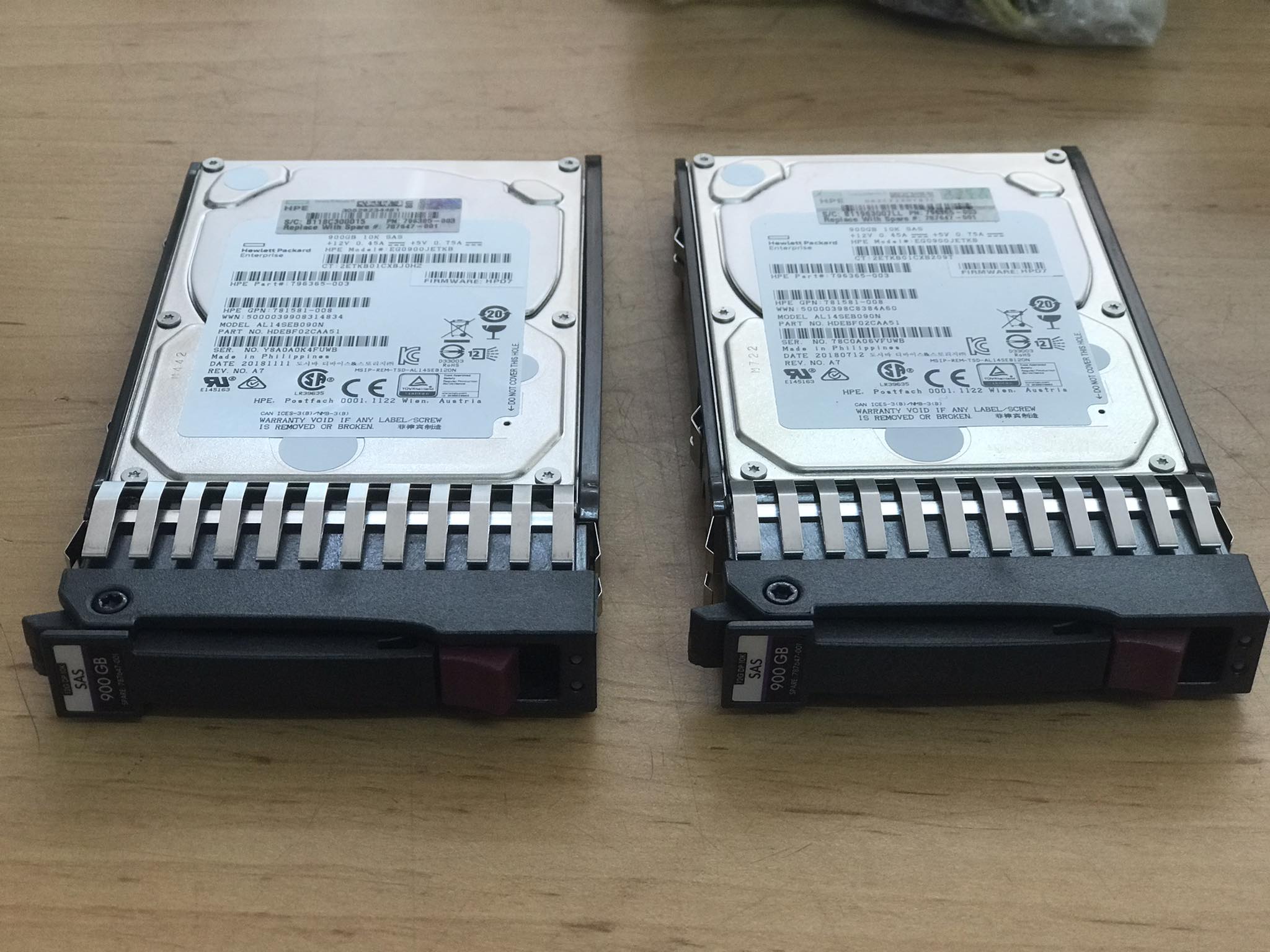 HPE 900GB SAS 10K 12GB/s 2.5" HDD , HDD 796365-003, GPN 781581-008, EG0900JETKB, Tray 787647-001 (Used) // สินค้ารับประกัน โดย บริษัท อะไหล่เซิร์ฟเวอร์ จำกัด