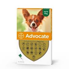 Advocate แอทโวเคท ยาหยดสำหรับลูกสุนัขและสุนัข น้ำหนัก1- 4 กก. สีเขียว