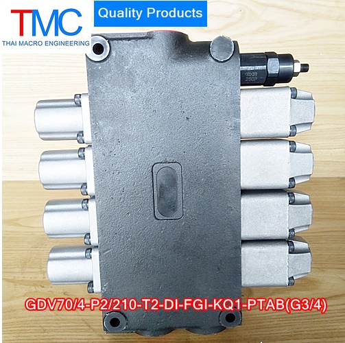 ไฮโดรลิกคอนโทรนวาวล์4แกน6หุนมีcarry over(70-80L)(4,500Psi/310Bar)Quality Products GDV70/4-P2/210-T2-DI-FGI-KQ1-PTAB(G3/4)