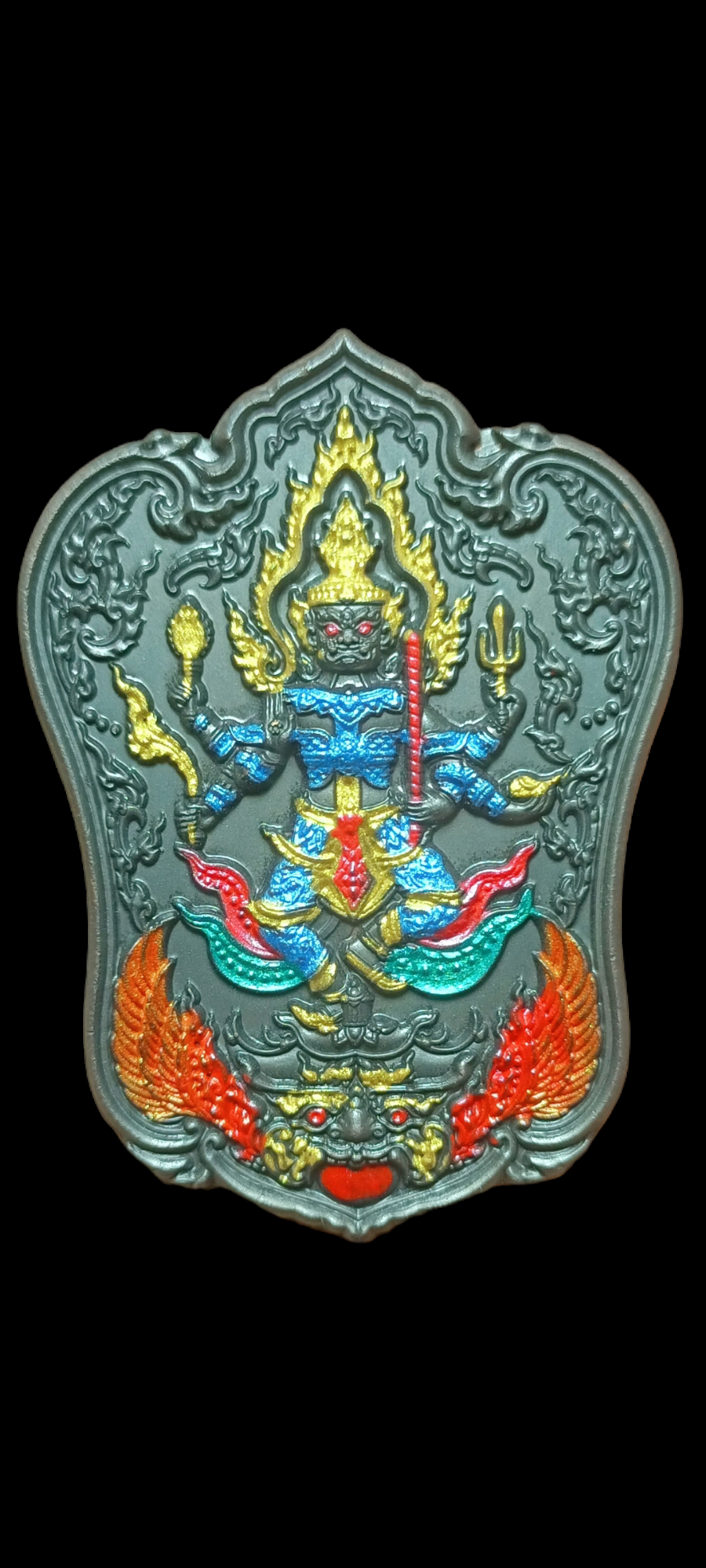 พระราชมงคลวัชราจารย์ รุ่น อริยทรัพย์สุวรรณ หลวงพ่อพัฒน์ ปุญญกาโม วัดห้วยด้วน ๒๕๖๕ รายการที่ ๑๔ superblack เพ้นท้าวเวสสีฟ้า