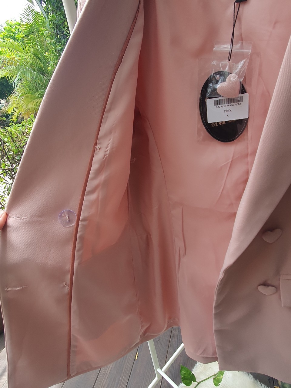 No.2324 LUV LUV เสื้อสูทผู้หญิงแฟชั่นแต่งกระดุมหัวใจ6กระดุม (เฉพาะเสื้อสูท) S-6XL