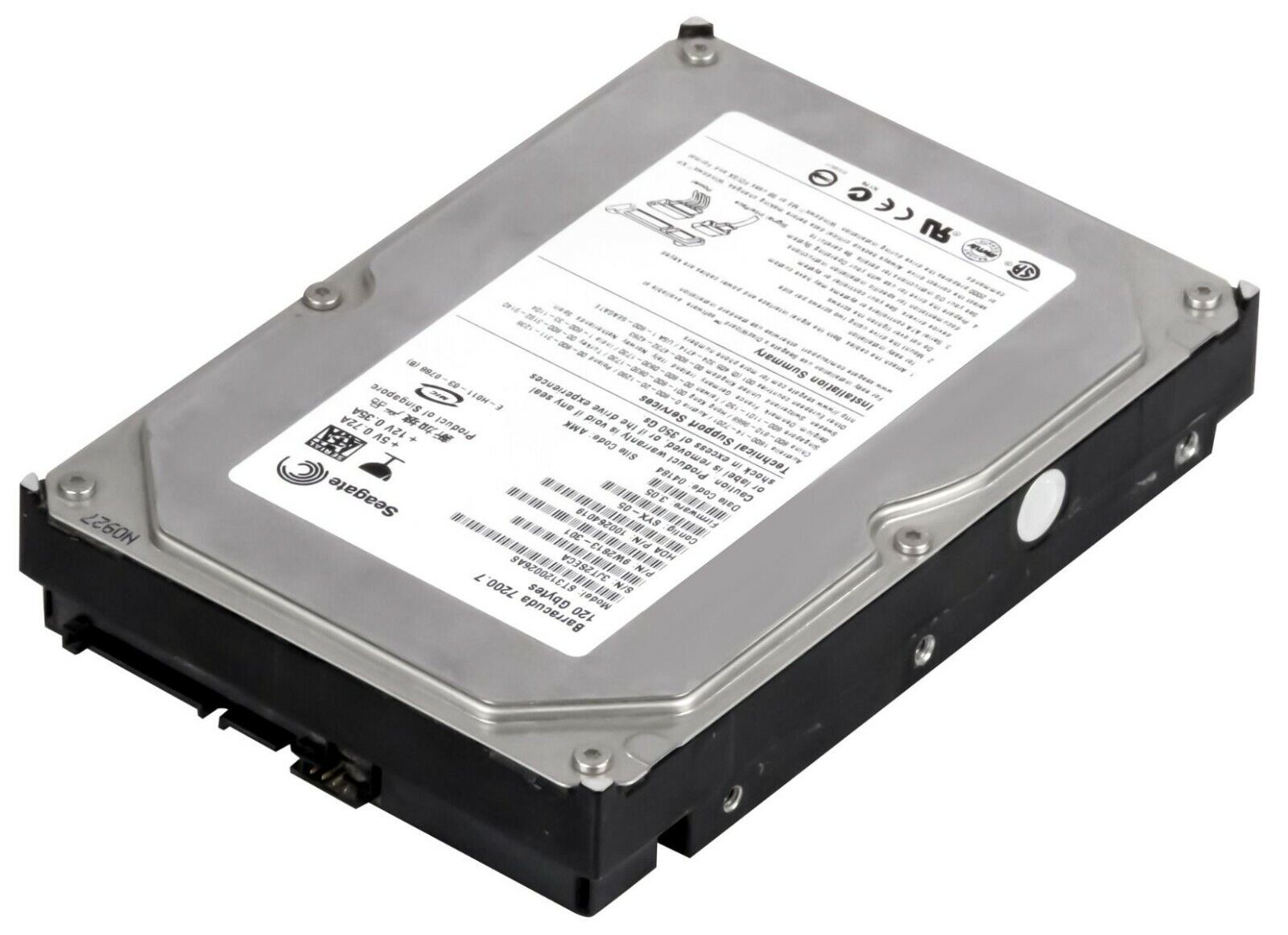 Seagate 120GB 7.2K Sata 3.5" Barracuda 7200.7 8MB Hard Disk // ST3120026AS (Used) // สินค้ารับประกัน โดย บริษัท อะไหล่เซิร์ฟเวอร์ จำกัด