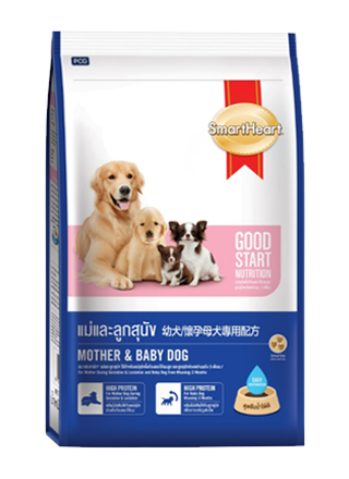 Smartheart Mother and Baby dog 2.6 kg สมาร์ทฮาร์ท อาหารเม็ด สำหรับแม่และลูกสุนัขช่วงหย่านมถึง 3 เดือน ขนาด 2.6 กก