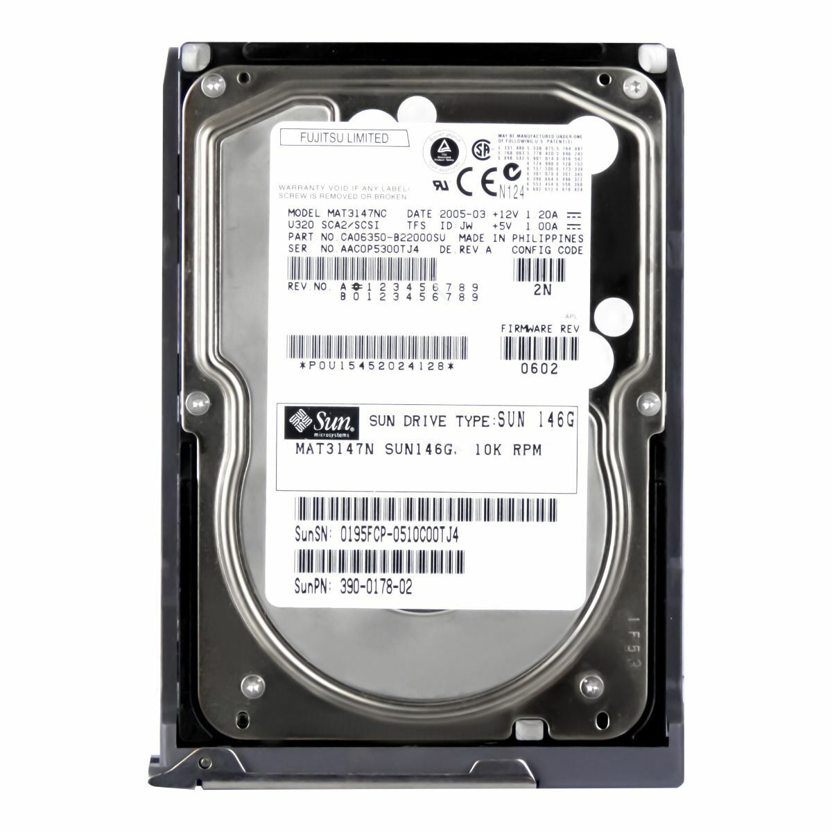 Fujitsu / SUN 146GB 10K 8MB SCSI U320 3.5''// 390-0178-02 // MAT3147NC TRAY 540-6064-01 Hard disk // สินค้ารับประกัน โดย บริษัท อะไหล่เซิร์ฟเวอร์ จำกัด