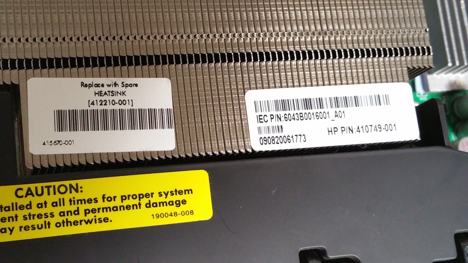 HP Proliant DL360 G5 Server CPU Processor Heatsink / 412210-001 / 410749-001 (Used) // สินค้ารับประกัน โดย บริษัท อะไหล่เซิร์ฟเวอร์ จำกัด