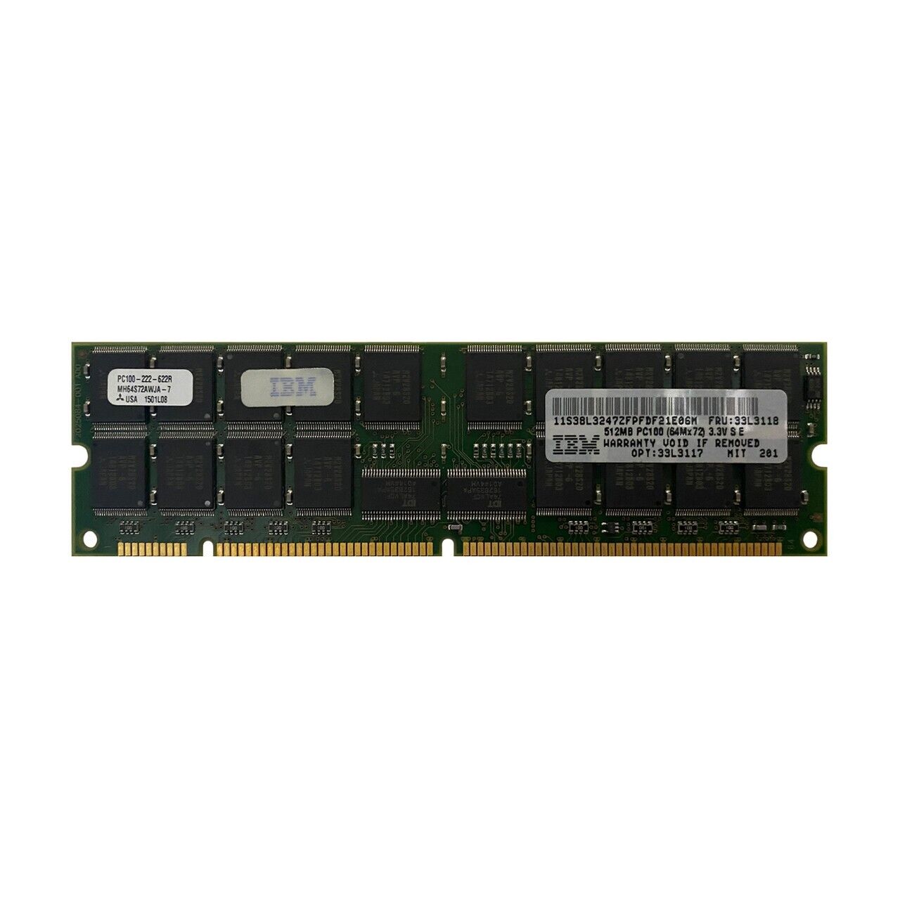 IBM 512MB PC-100 DDR Memory Module / 33L3118 / 33L3117 // (USED) สินค้ารับประกัน โดย บริษัท อะไหล่เซิร์ฟเวอร์ จำกัด