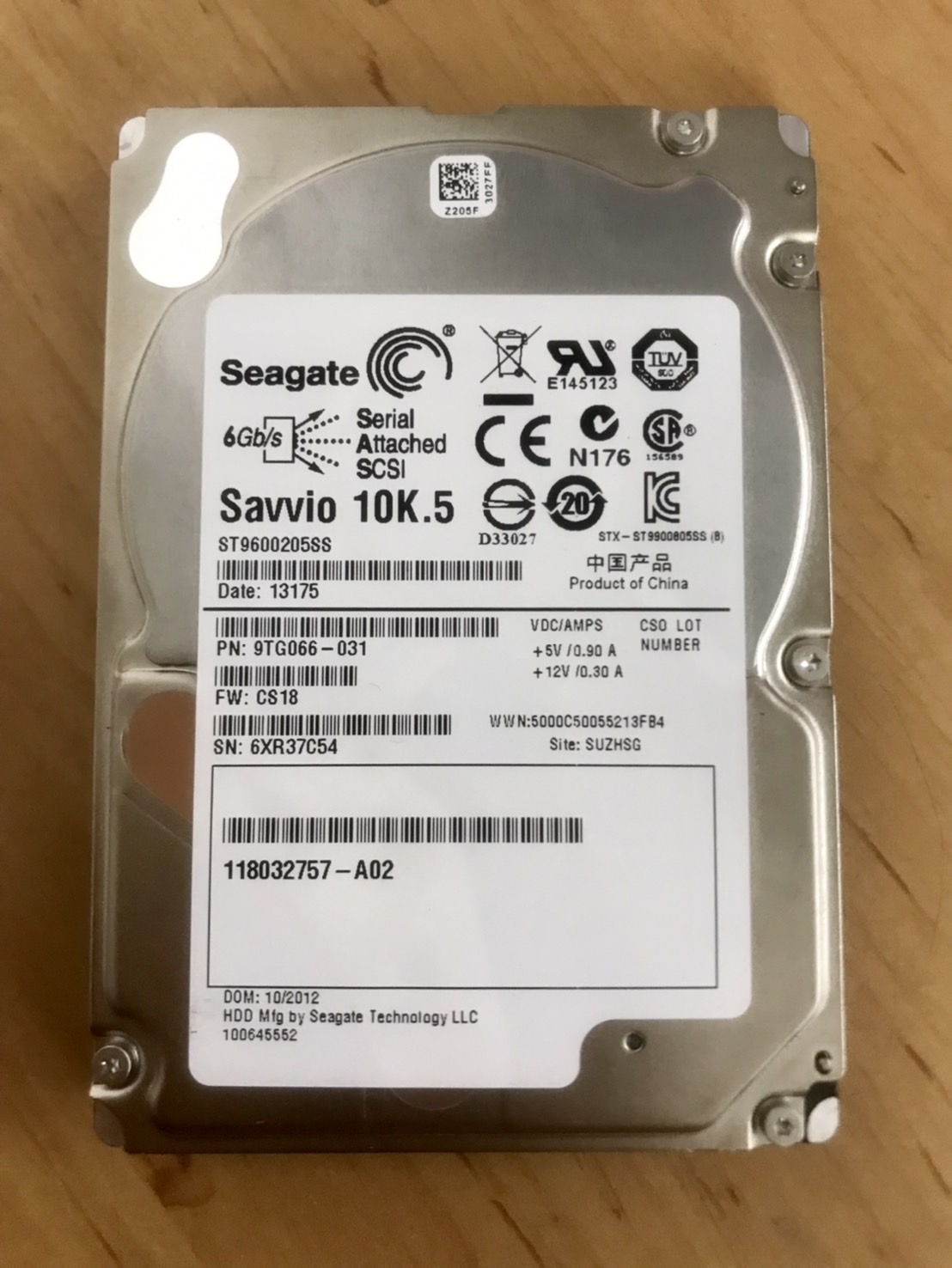 EMC Seagate 600GB 10K 6G SAS 2.5“ HDD Hard Drive // ST9600205SS / 9TG066-031 / 118032757-A02 (Used) // สินค้ารับประกัน โดย บริษัท อะไหล่เซิร์ฟเวอร์ จำกัด