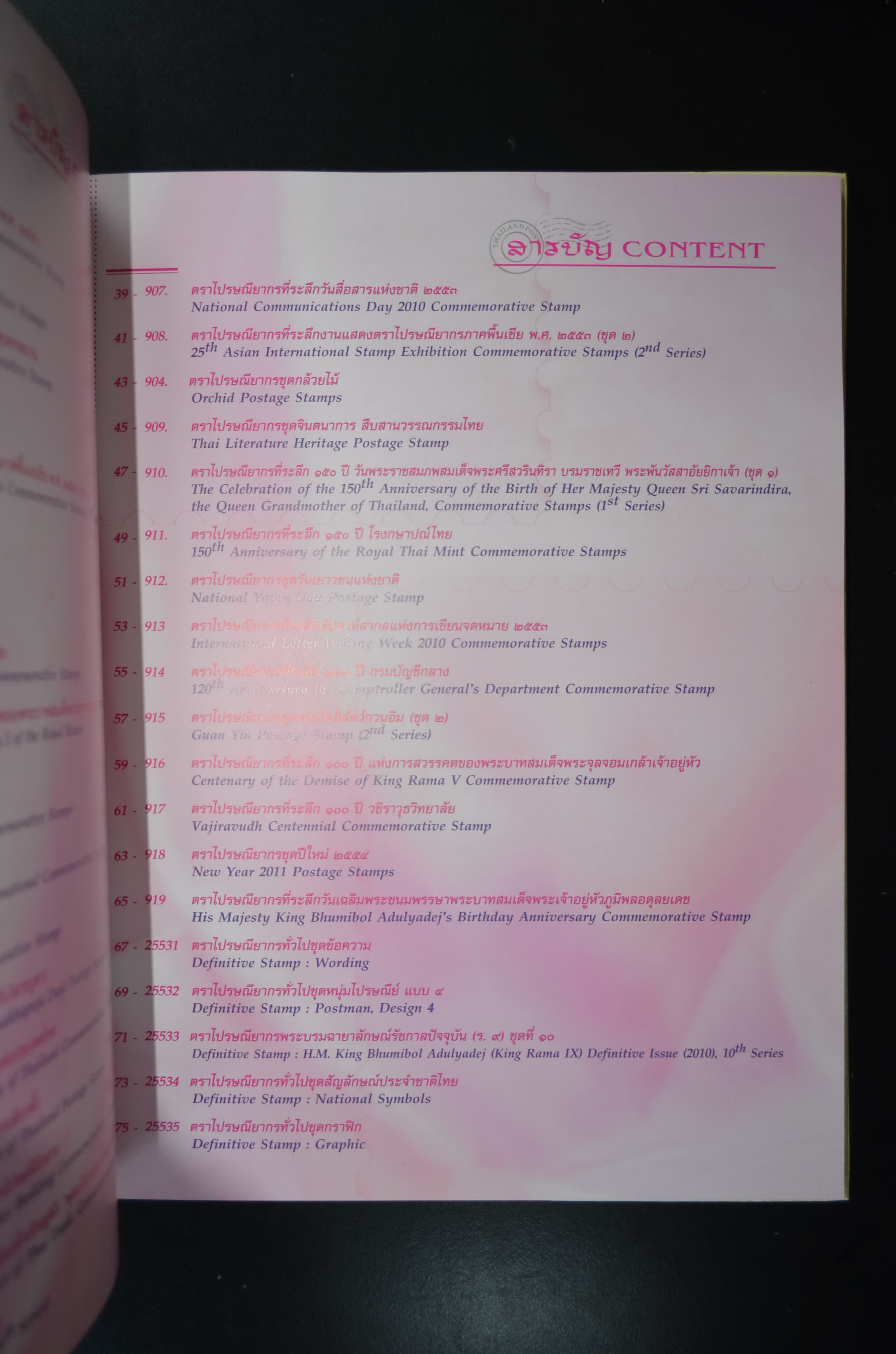 สมุดตราไปรษณียากรประจำปี 2553 (สมุดแสตมป์ประจำปี 2553)
