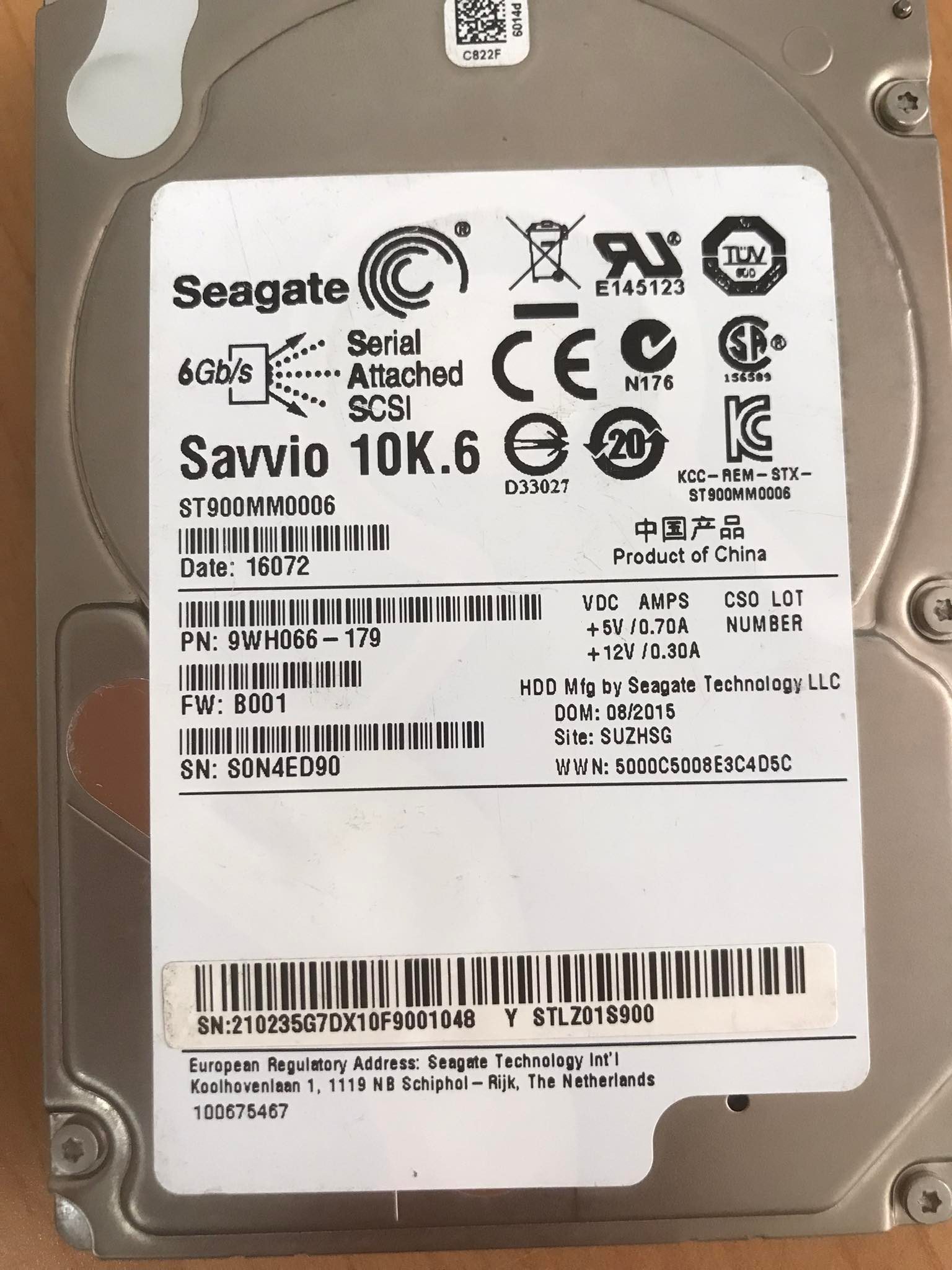 Seagate 900GB 10K 6G SAS 2.5" 64MB HDD Hard Drive // ST900MM0006 / 9WH066-179 / STLZ01S900 (Used) // สินค้ารับประกัน โดย บริษัท อะไหล่เซิร์ฟเวอร์ จำกัด